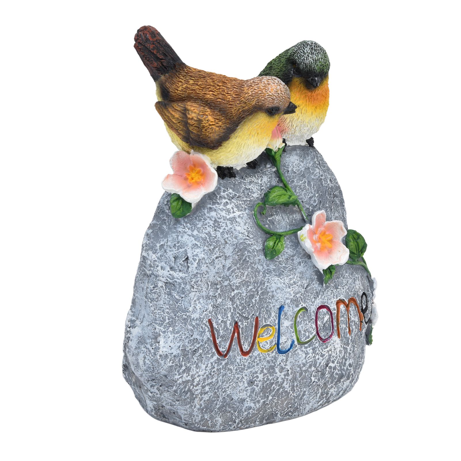 Double Sparrow Welcome Sculpture Cute Simulation Resin Ornament for Outdoor view 2