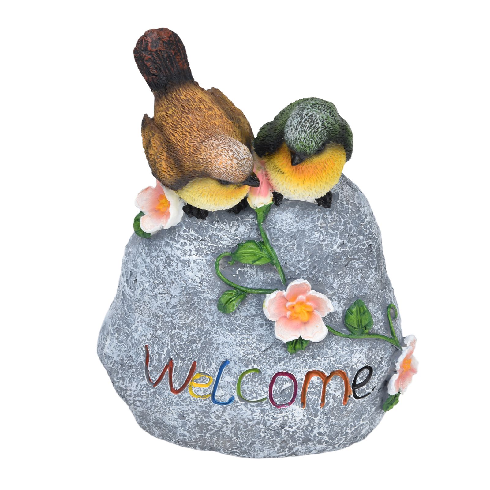 Double Sparrow Welcome Sculpture Cute Simulation Resin Ornament for Outdoor view 3