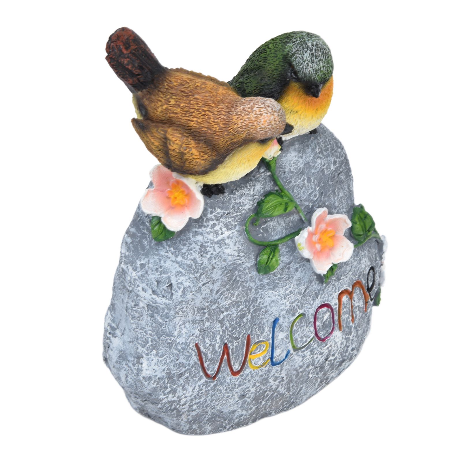 Double Sparrow Welcome Sculpture Cute Simulation Resin Ornament for Outdoor view 4