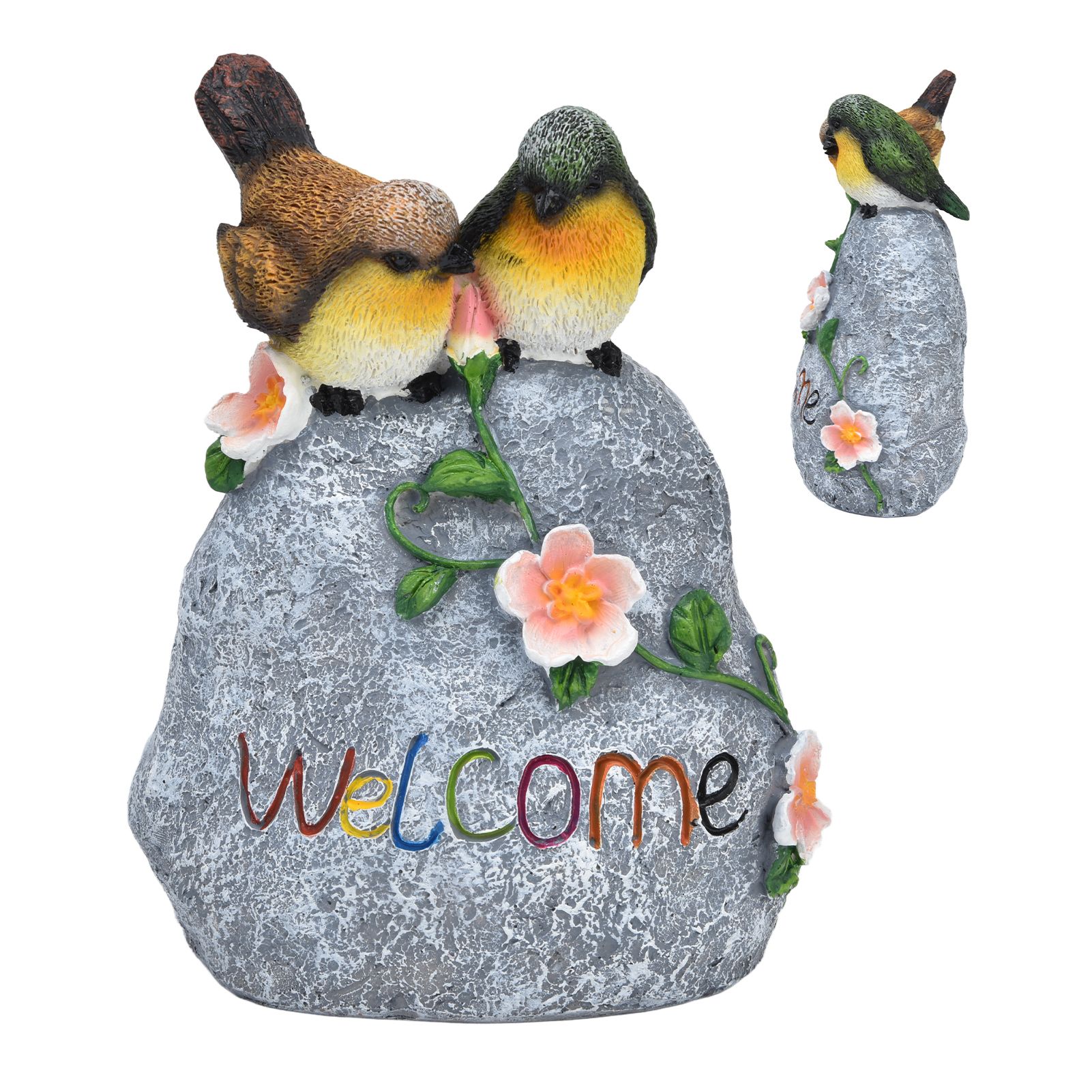 Double Sparrow Welcome Sculpture Cute Simulation Resin Ornament for Outdoor view 7