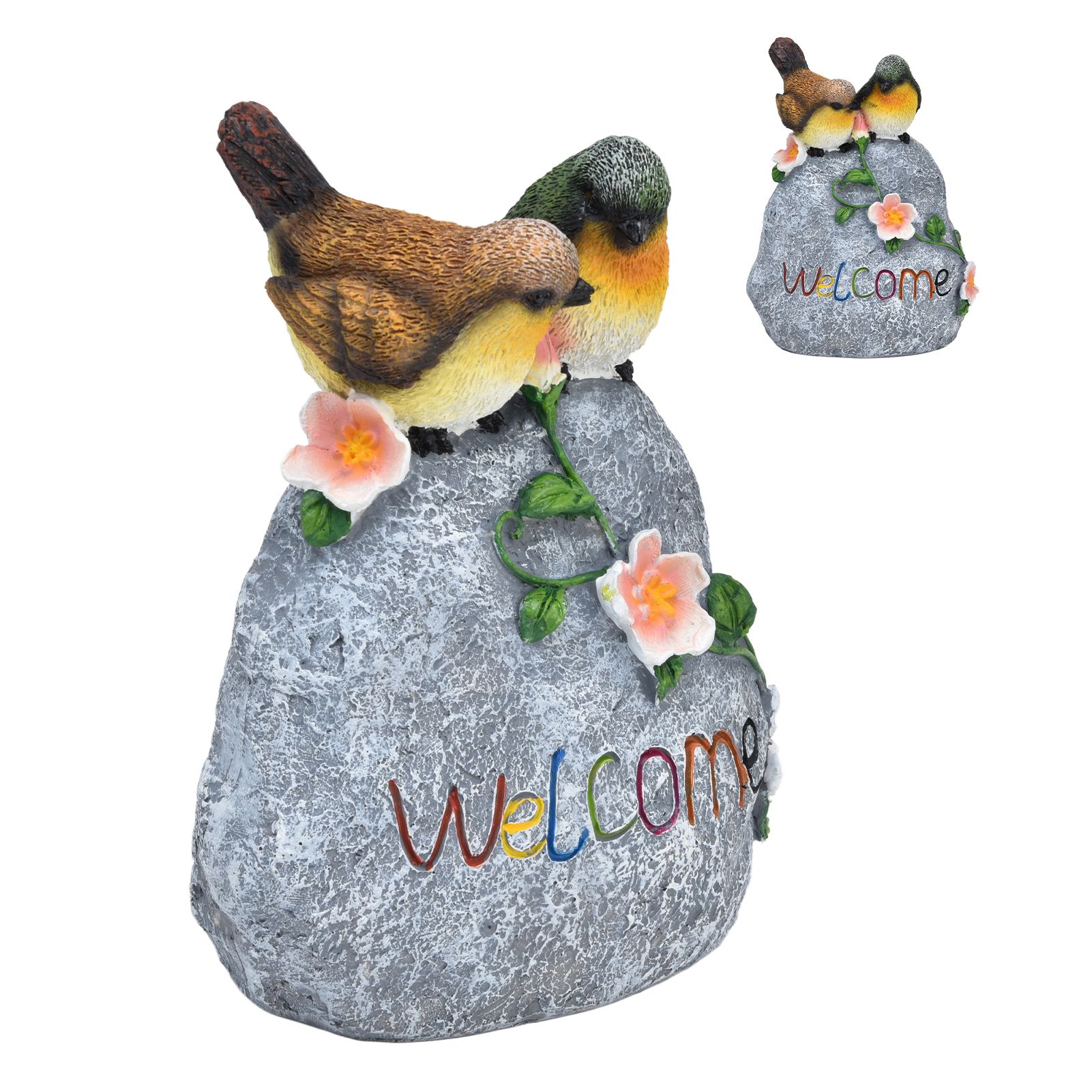 Double Sparrow Welcome Sculpture Cute Simulation Resin Ornament for Outdoor view 9