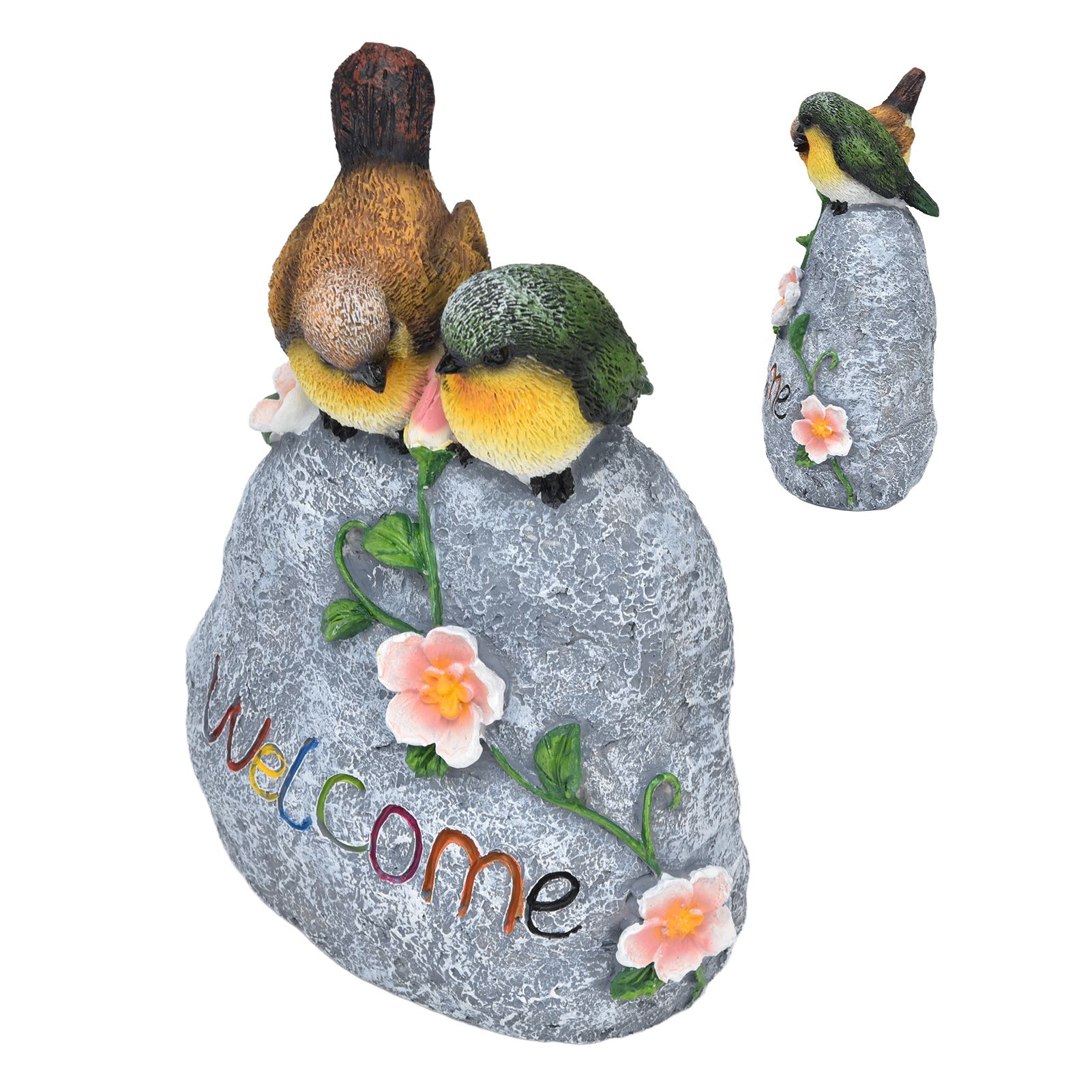 Double Sparrow Welcome Sculpture Cute Simulation Resin Ornament for Outdoor view 10