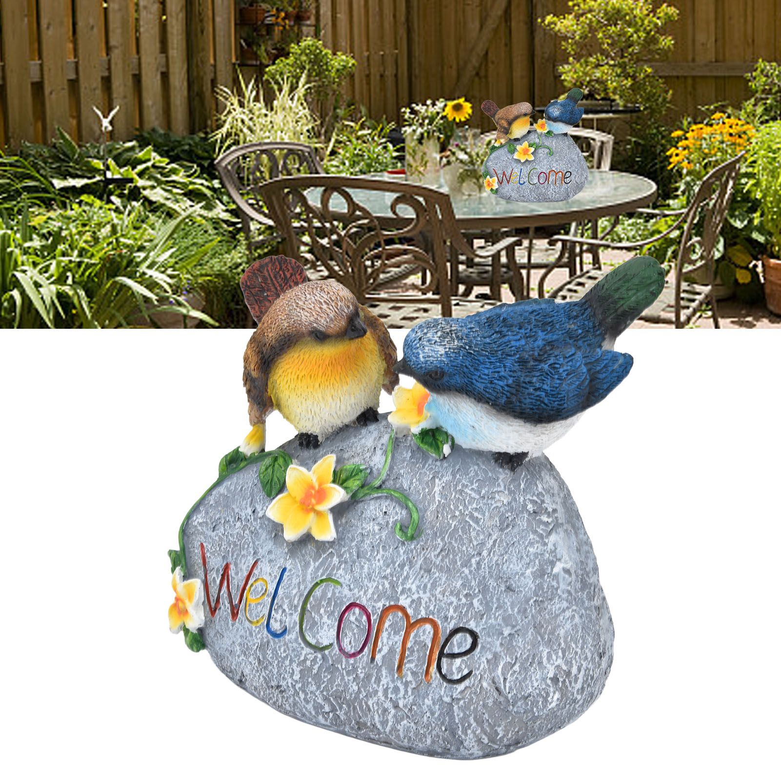 Bird Garden Decor Resin Animal Garden Figurines Welcome Sign Sculptures view 11