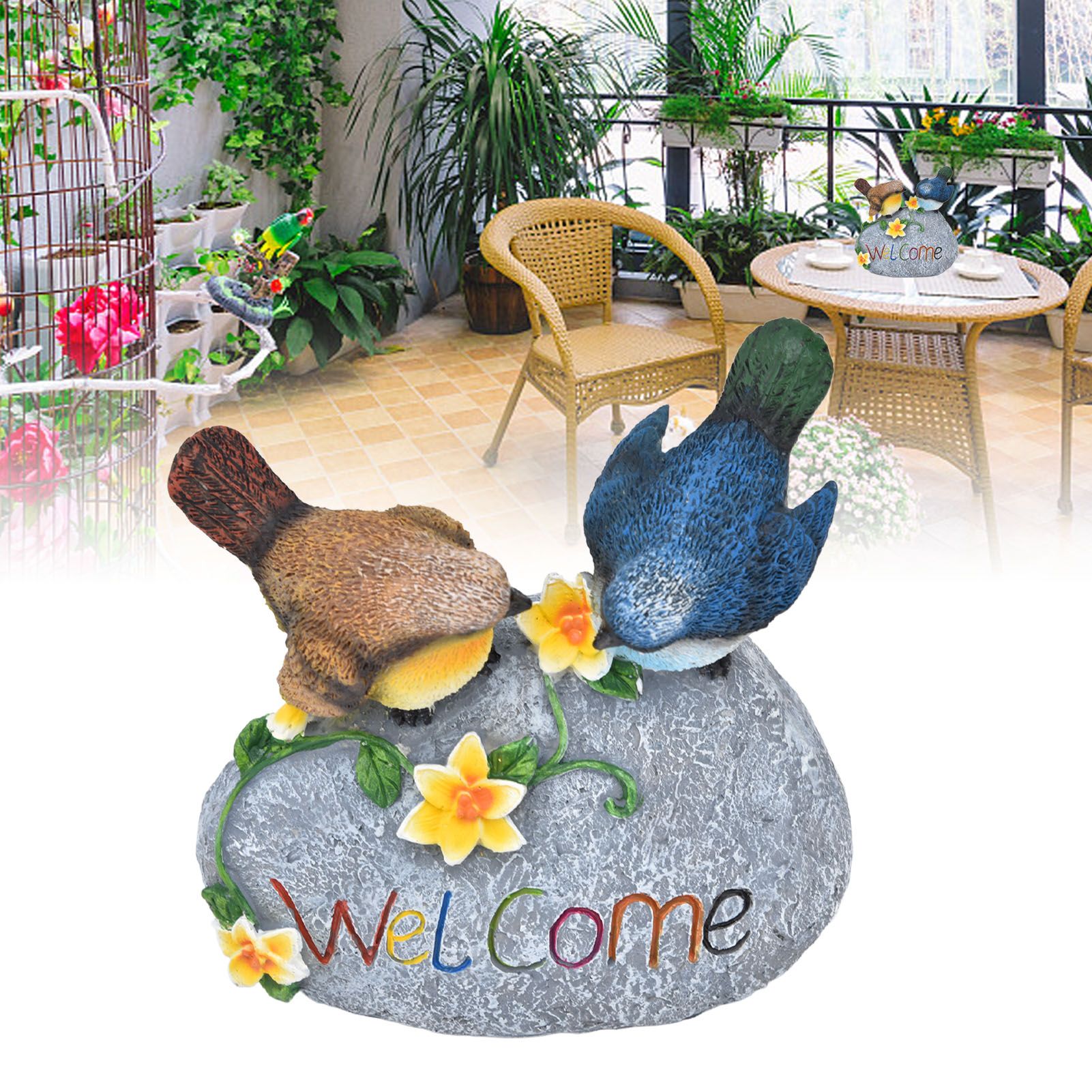 Bird Garden Decor Resin Animal Garden Figurines Welcome Sign Sculptures view 12