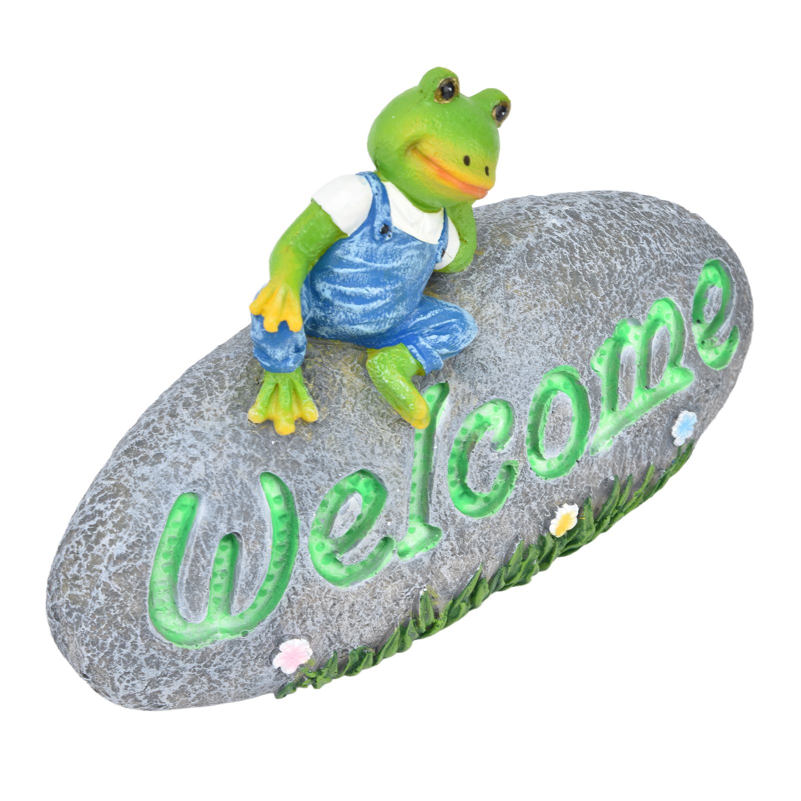 Welcome Frog Statue Luminous Garden Decor Resin Craftwork Patio Yard Lawn view 6