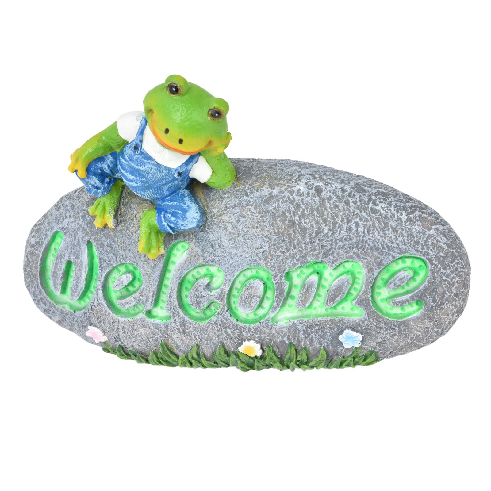 Welcome Frog Statue Luminous Garden Decor Resin Craftwork Patio Yard Lawn view 8