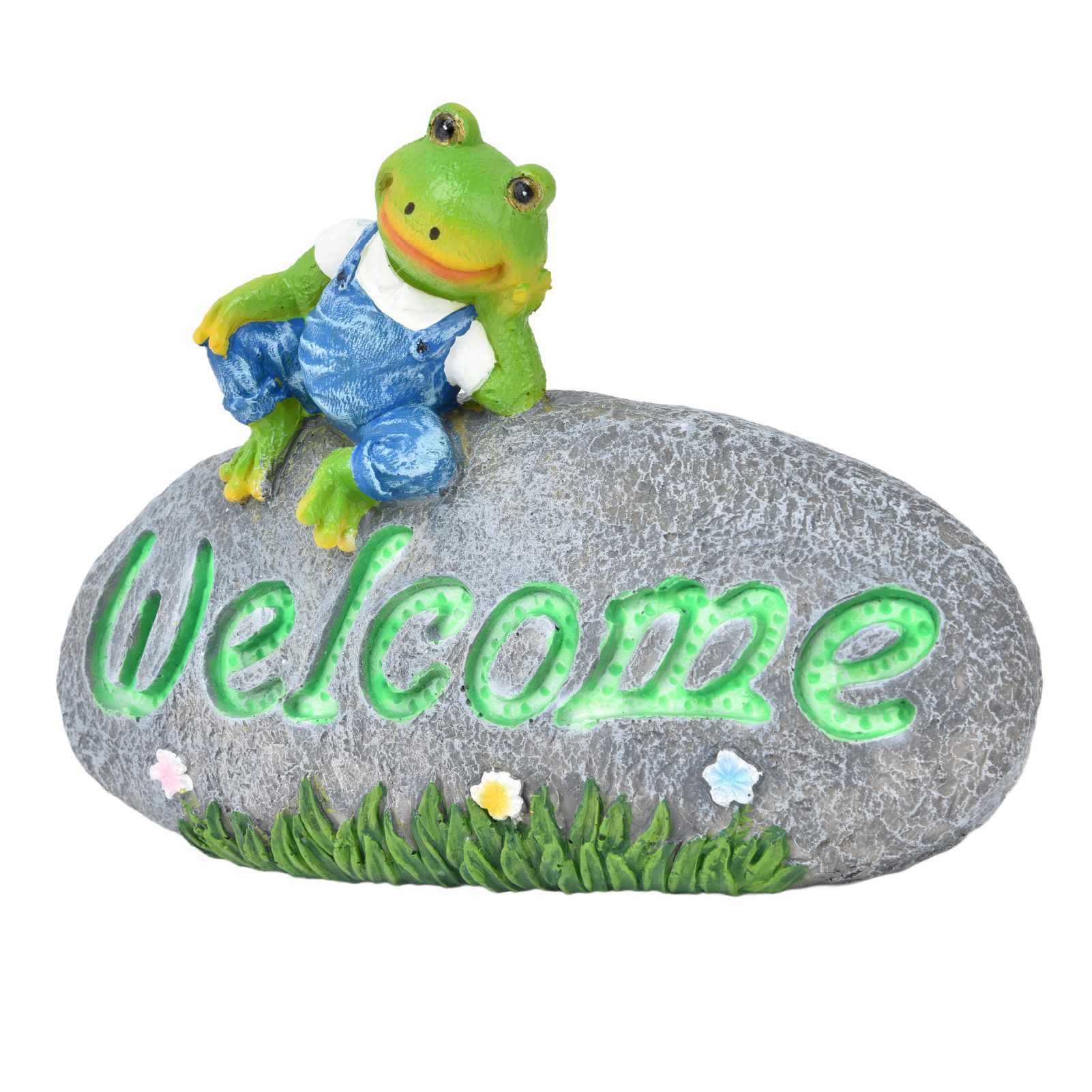 Welcome Frog Statue Luminous Garden Decor Resin Craftwork Patio Yard Lawn view 9