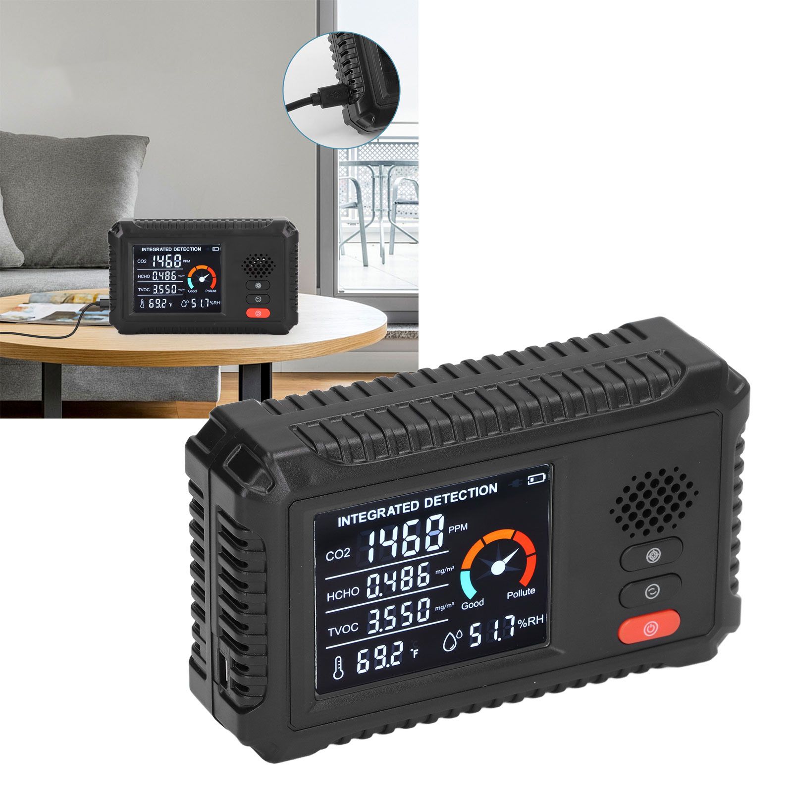 Air Quality Detector 5 in 1 Real Time Environmental Assessment Monitor for view 11