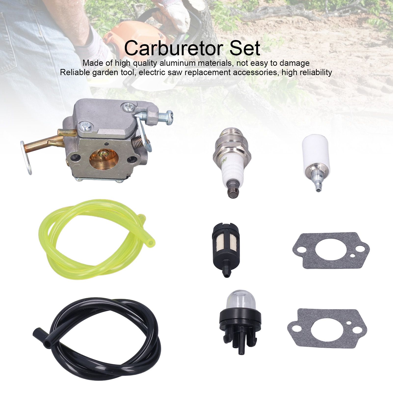 Carburetor Spark Plug Tubing Kit for Homelite UT‑10781 UT‑10926 33cc Chainsaw view 14
