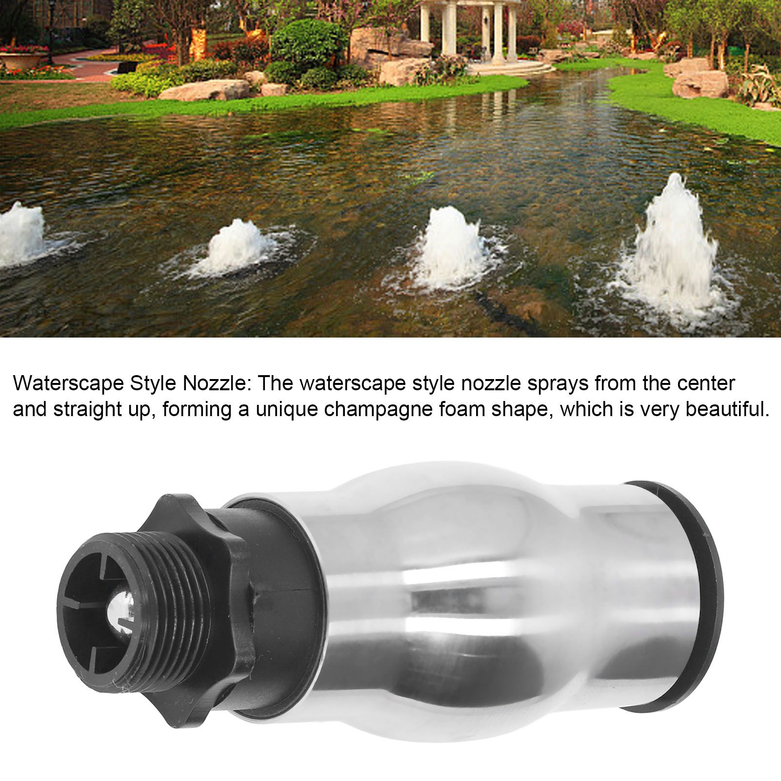 G1 Male Thread Frothy Foam Jet Fountain Nozzle 304 Stainless Steel Water Spray view 14