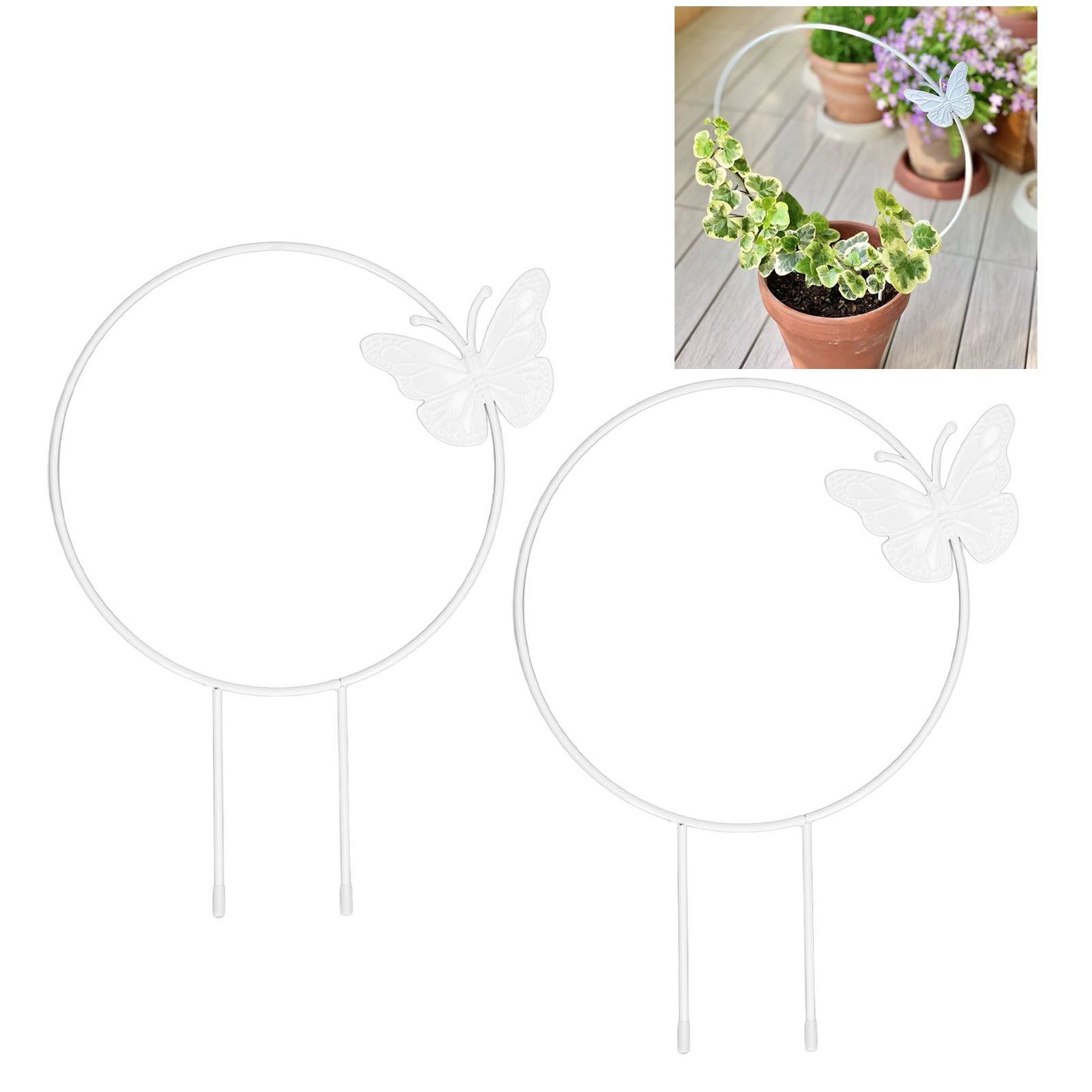 2Pcs Butterfly Garden Climbing Trellis Beautiful Iron Plant Trellis for view 12