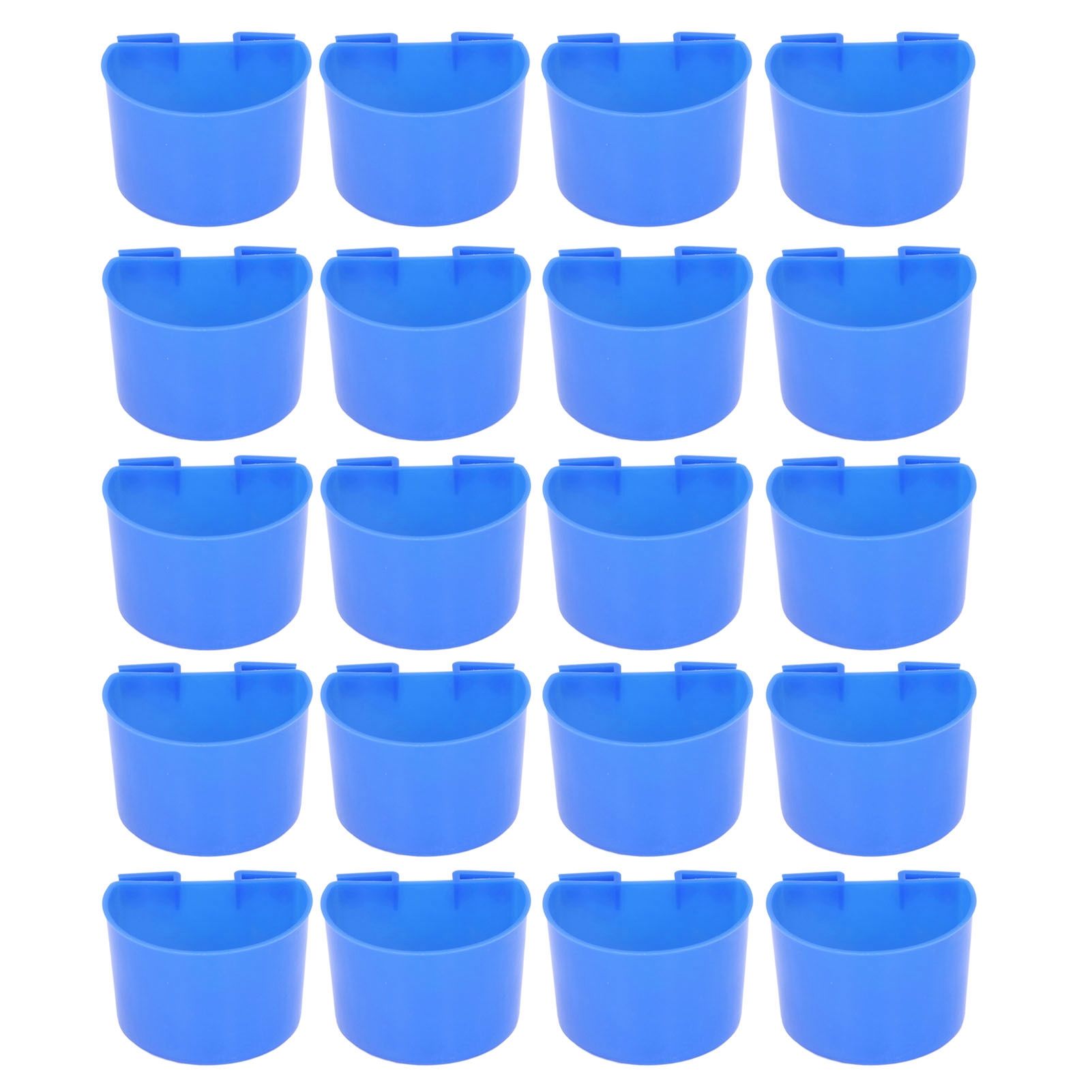 20Pcs Bird Food Bowl Plastic Parrot Water Feeding Cup Birdcage Feeder Trough