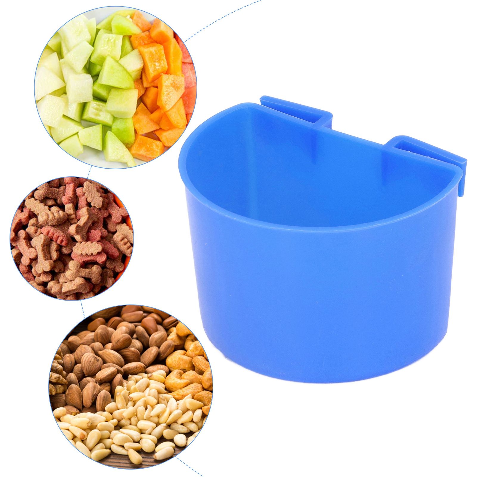 20Pcs Bird Food Bowl Plastic Parrot Water Feeding Cup Birdcage Feeder Trough view 12