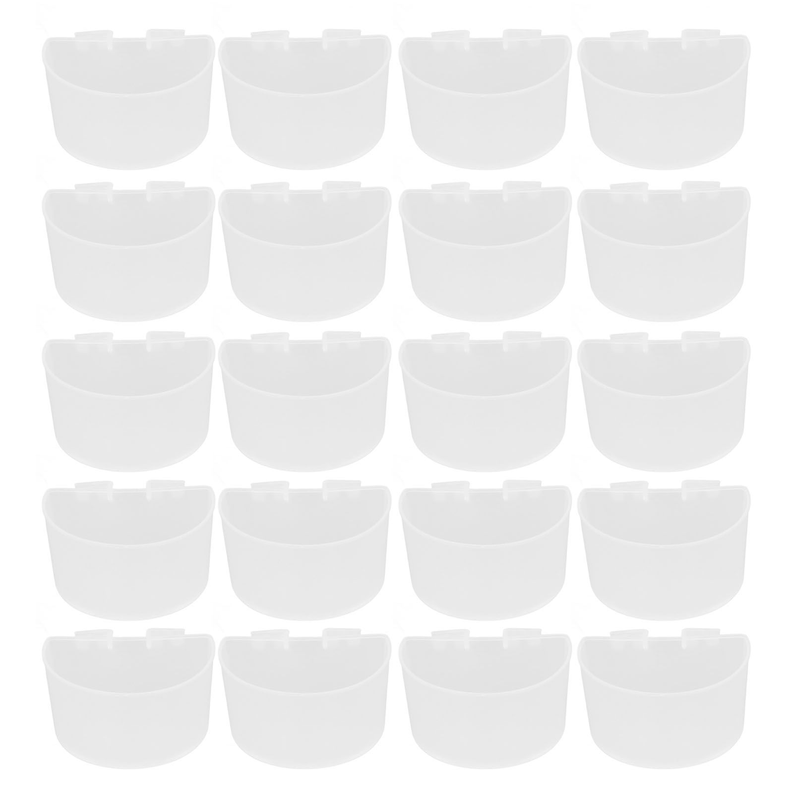 20Pcs Bird Food Bowl Plastic Parrot Water Feeding Cup Birdcage Feeder Trough
