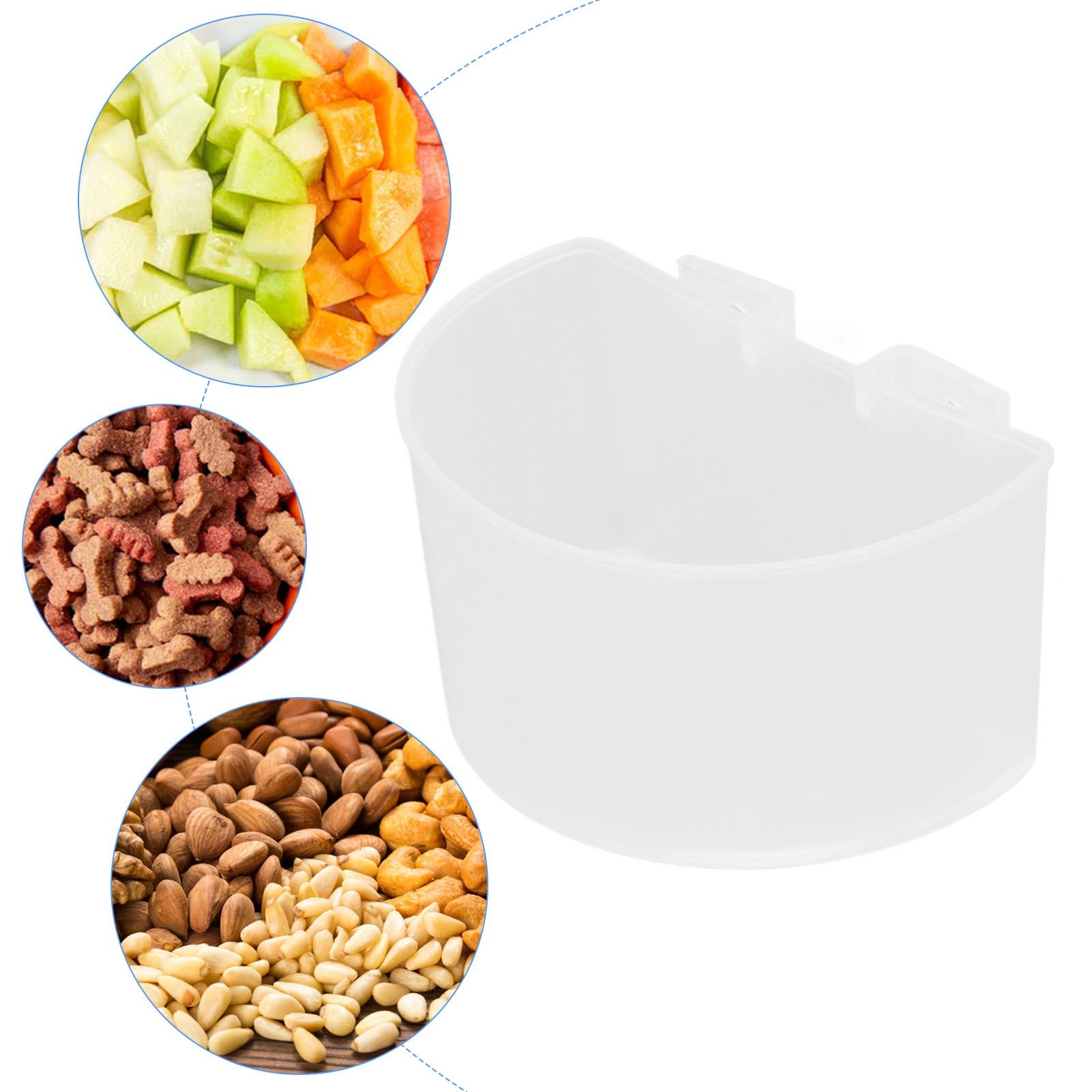 20Pcs Bird Food Bowl Plastic Parrot Water Feeding Cup Birdcage Feeder Trough view 12