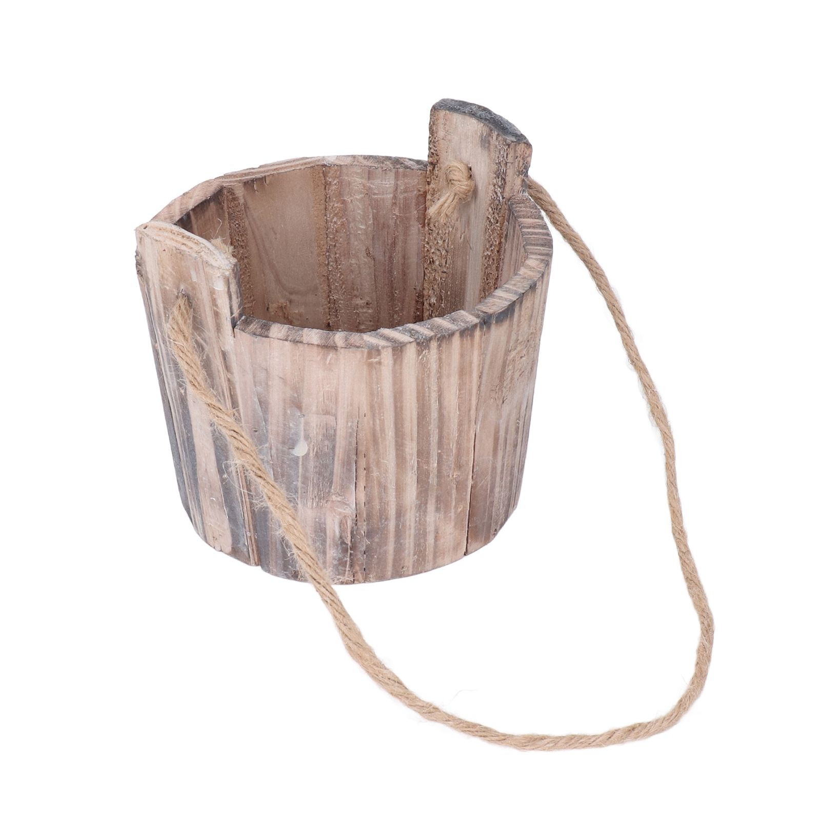 Barrel Planter Round Vintage Rustic Style Wall Hanging Wooden Garden Flower view 10