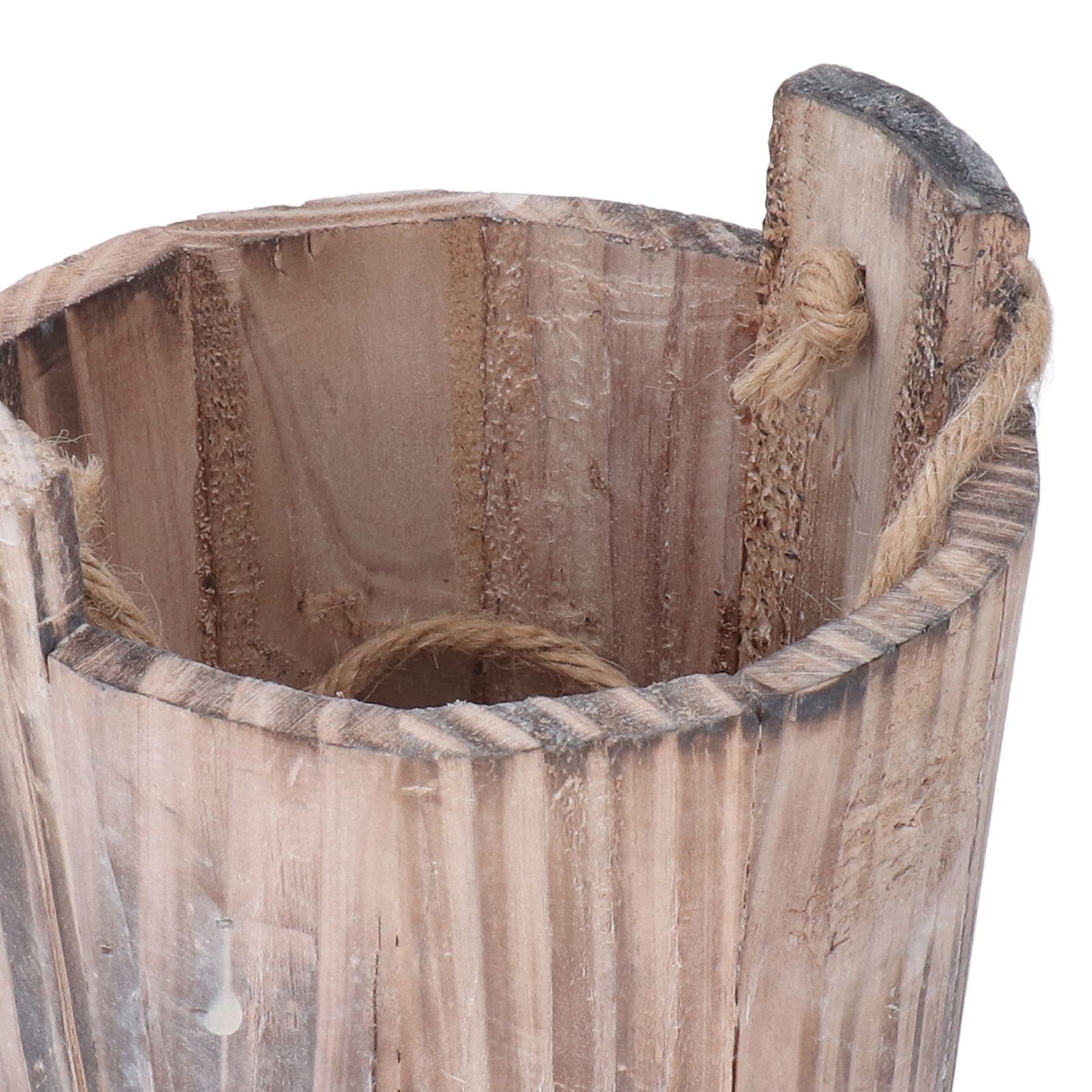 Barrel Planter Round Vintage Rustic Style Wall Hanging Wooden Garden Flower view 13