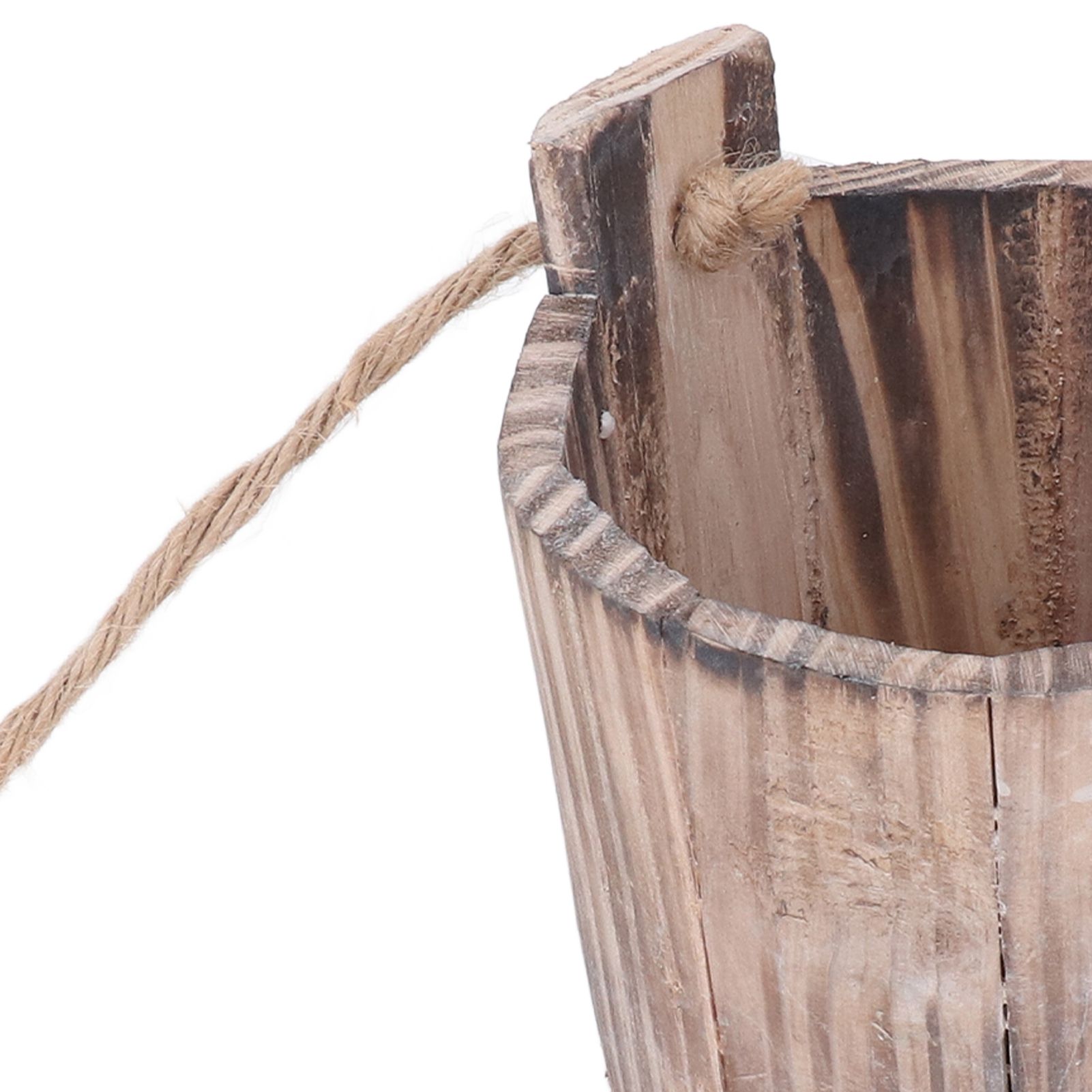 Barrel Planter Round Vintage Rustic Style Wall Hanging Wooden Garden Flower view 15
