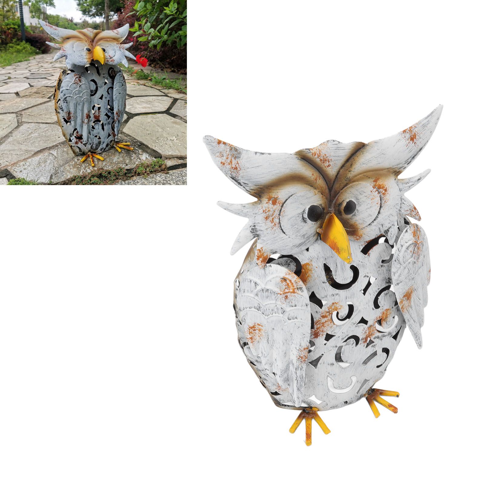 Solar Light Owl Shape Vivid Lifelike IP55 Waterproof Iron Solar Decorative view 11