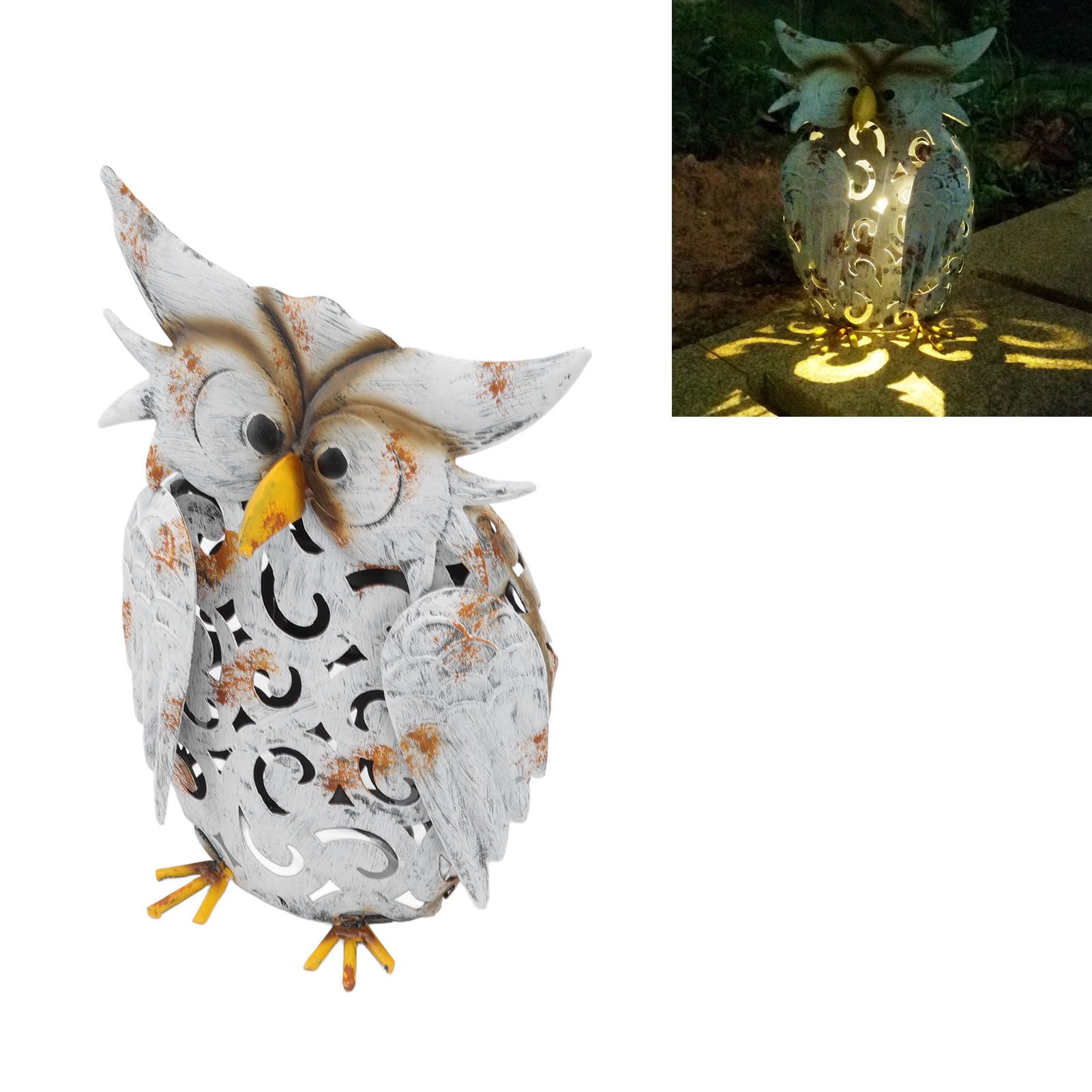 Solar Light Owl Shape Vivid Lifelike IP55 Waterproof Iron Solar Decorative view 12