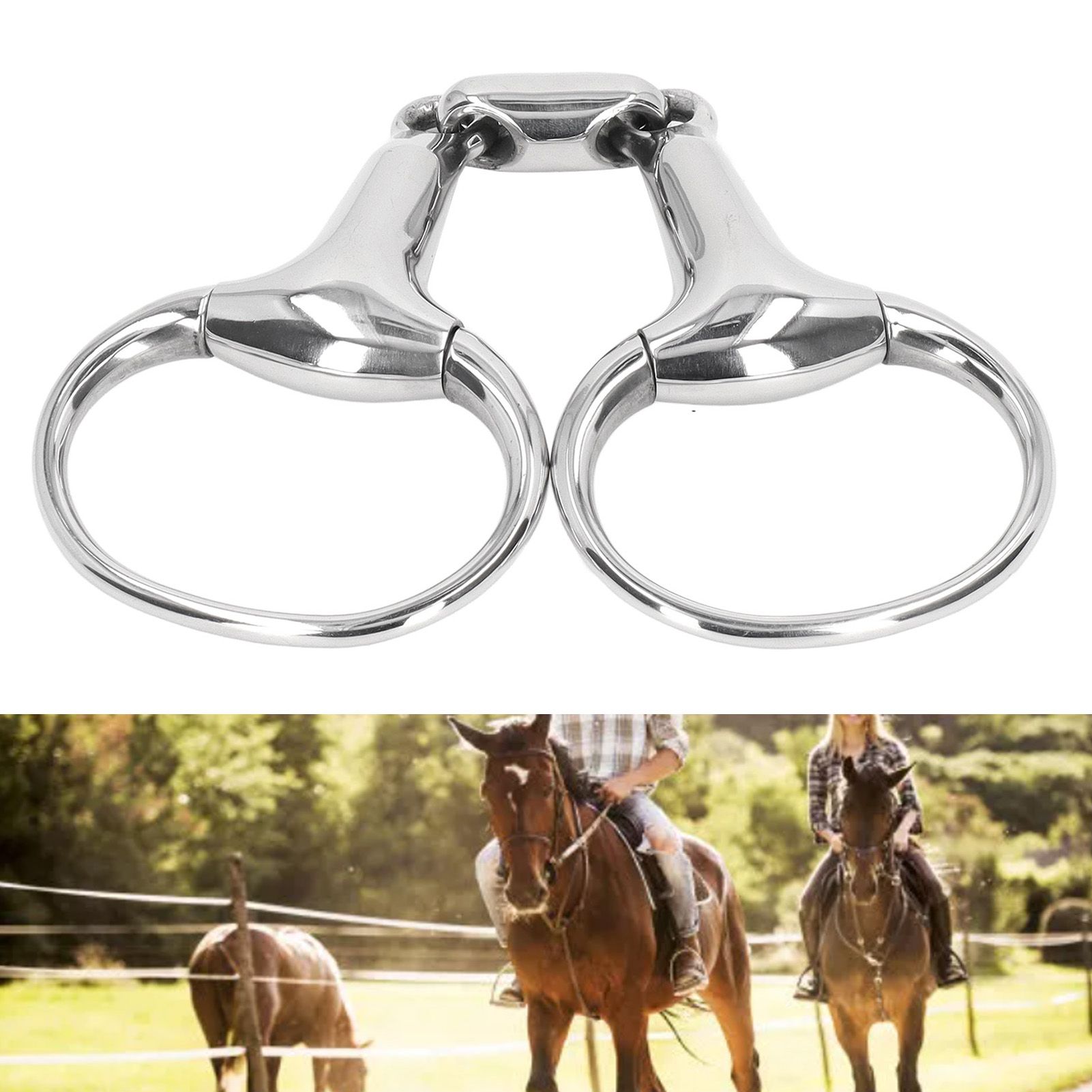 Horse Gag Ring Snaffle Bite Stainless Steel 125mm Loose Oval Link Mouthpiece view 12