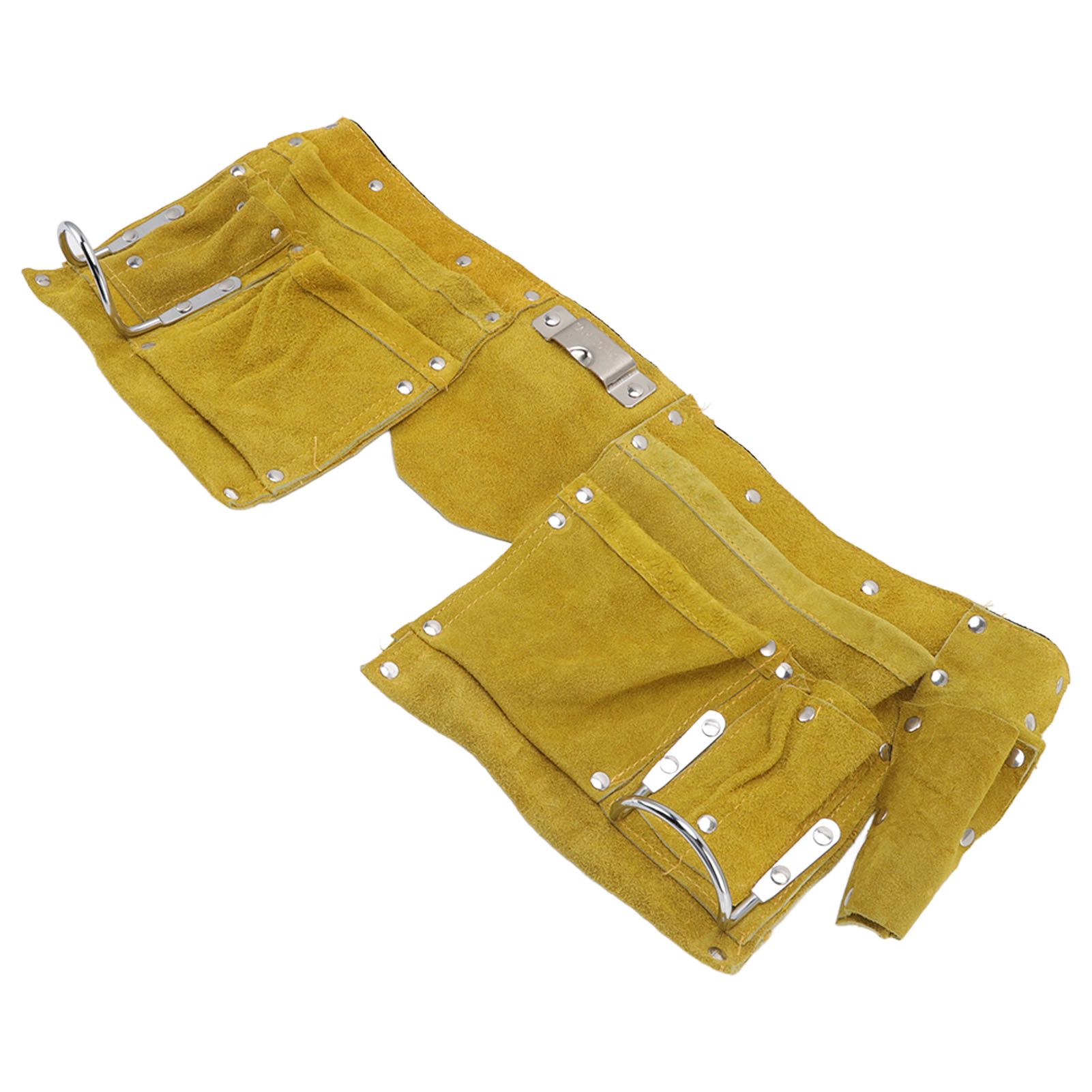 Leather Tool Belt Multiple Pockets Quick Release Buckle Wearproof Portable view 3