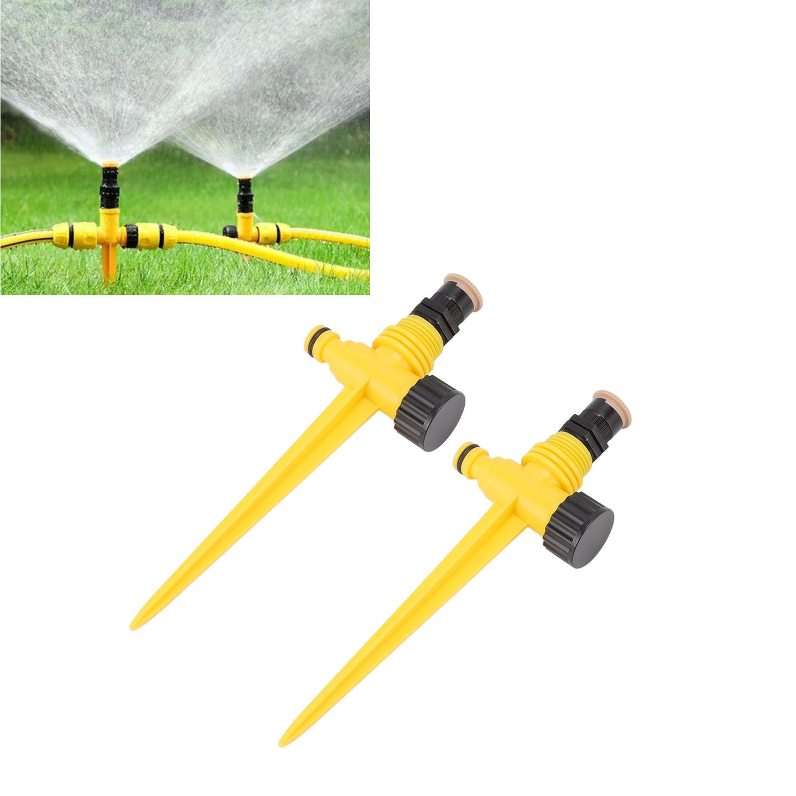 2Set 360 Degree Rotating Garden Yard Sprinkler Ground Plug Type McGonagall view 11