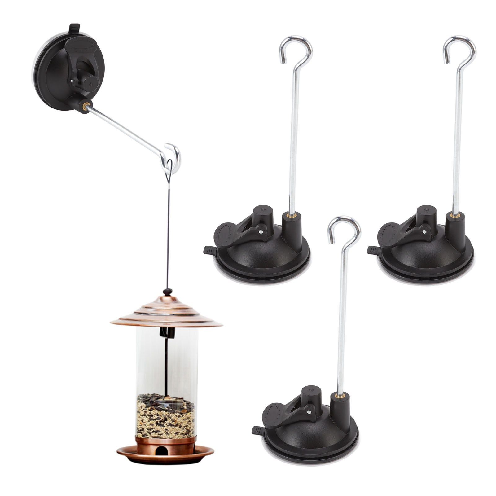 3 Pcs Bird Feeder Wall Hanger Window Suction Cup with Hanger Hook for Wind view 11
