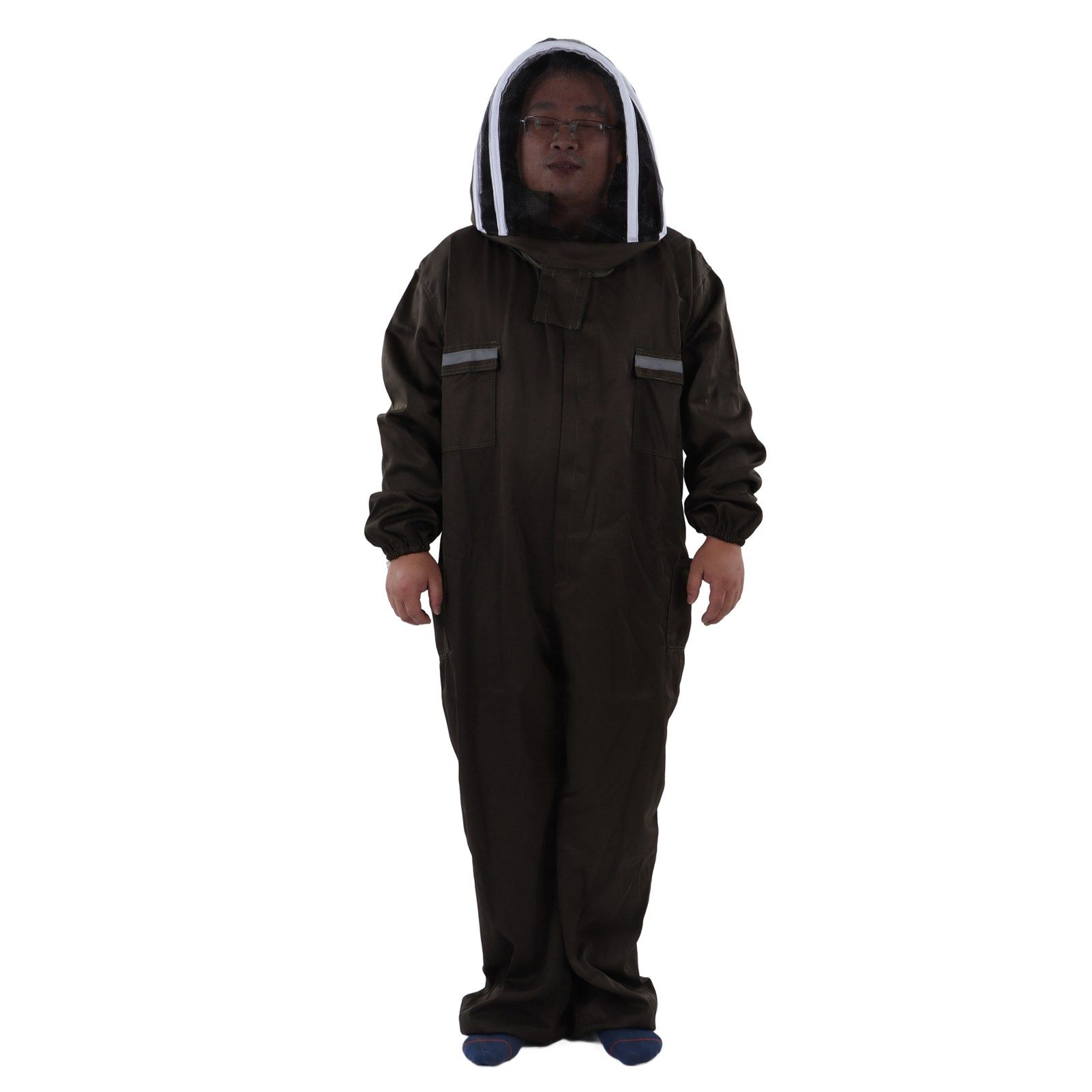 All in One Green Beekeeping Suit Ventilated Breathable Polyester Full Body view 8