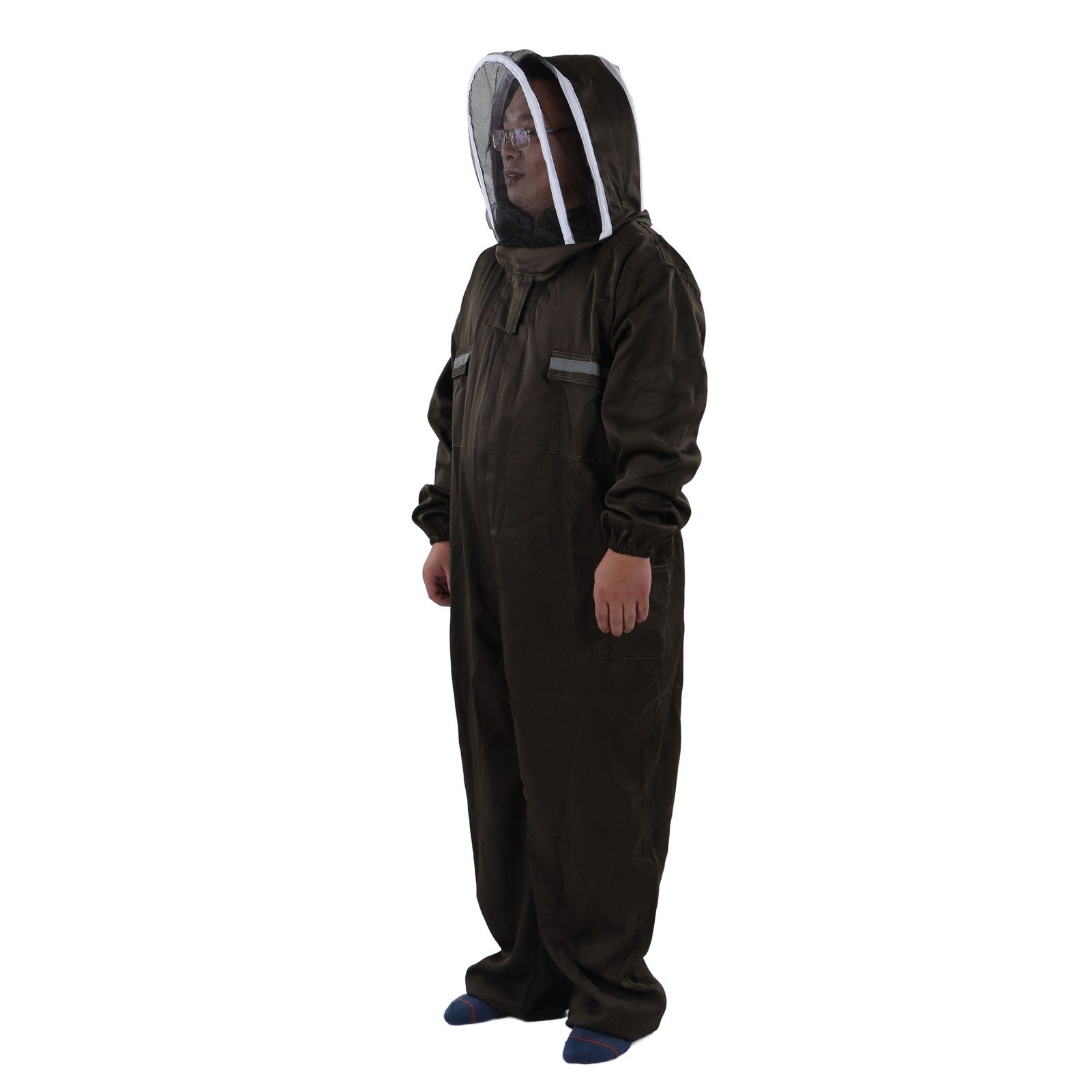 All in One Green Beekeeping Suit Ventilated Breathable Polyester Full Body view 9