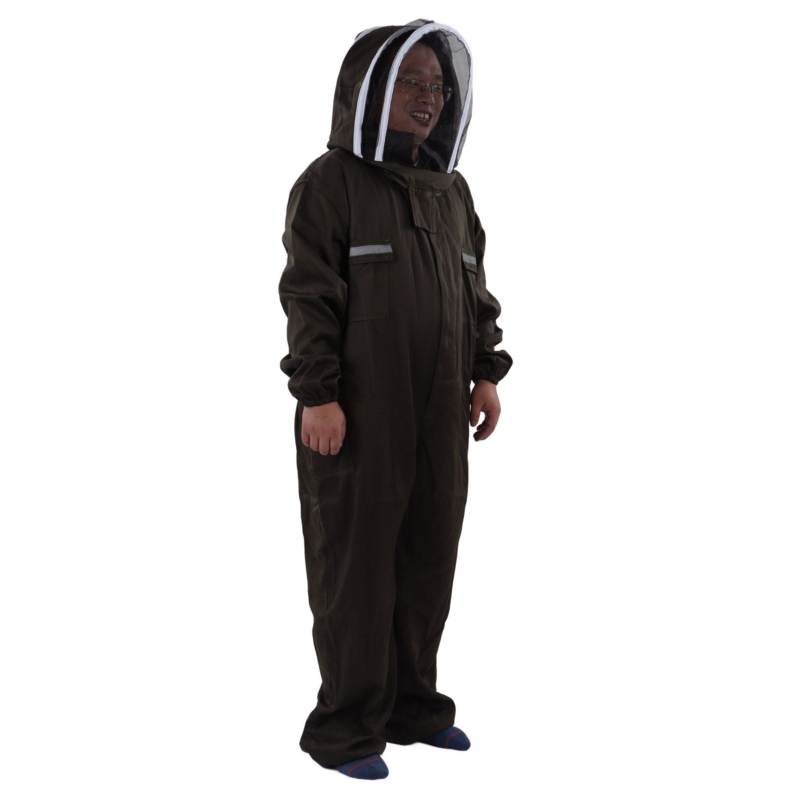 All in One Green Beekeeping Suit Ventilated Breathable Polyester Full Body view 10