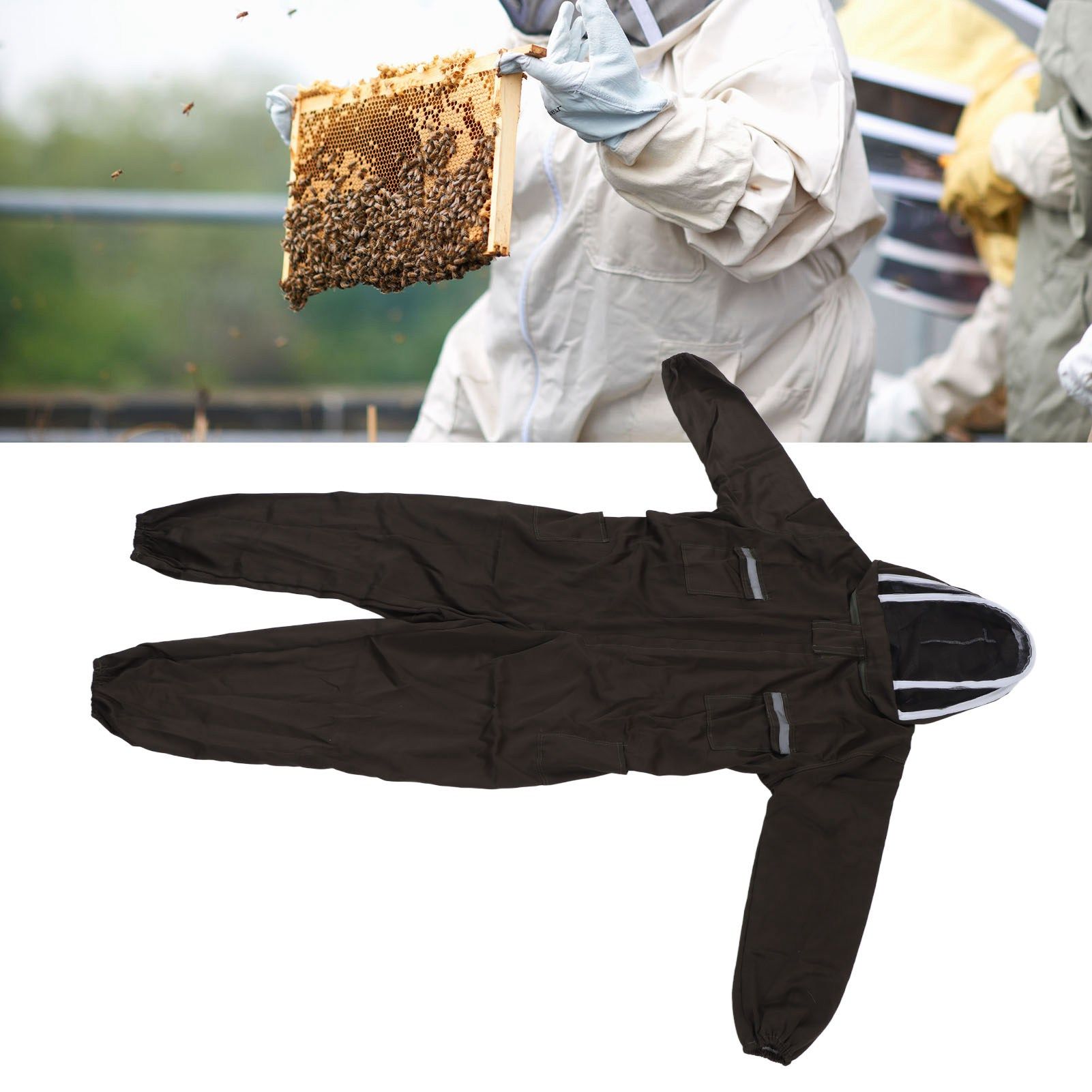 All in One Green Beekeeping Suit Ventilated Breathable Polyester Full Body view 11