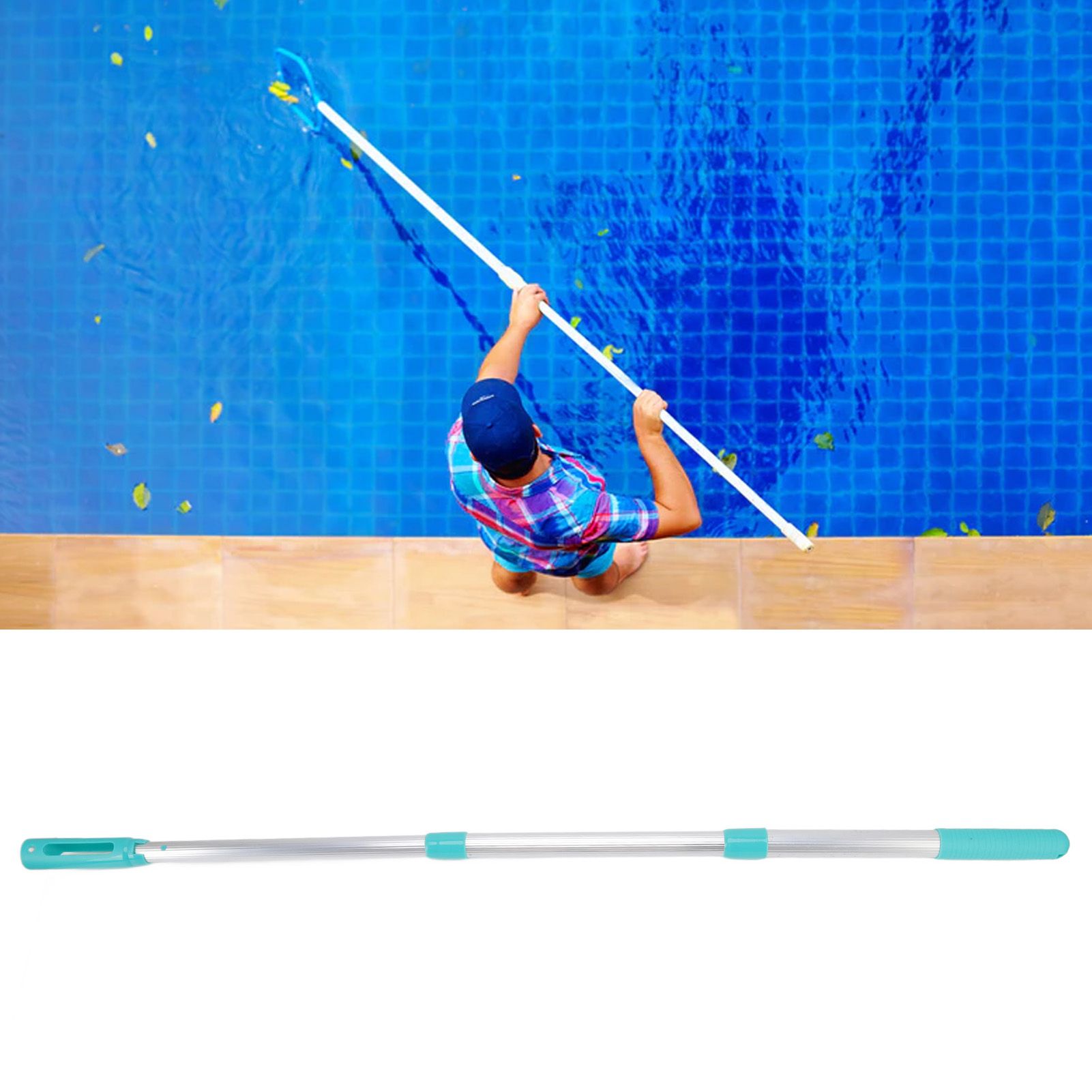 3 Section Telescopic Swimming Pool Pole Detachable Aluminum Swimming Pool view 11