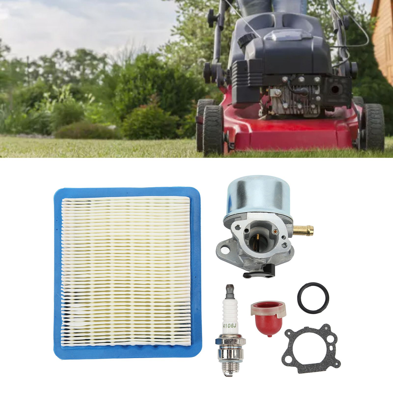 Aluminum Lawn Mower Carburetor with Spark Plug Gasekt Air Filter for 12G882 view 11