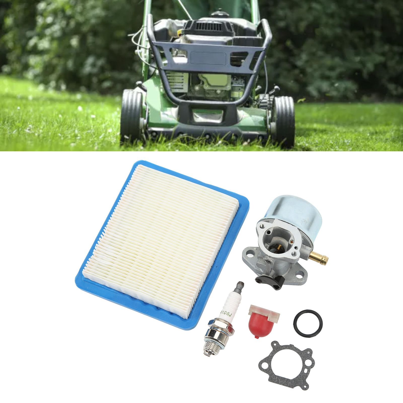 Aluminum Lawn Mower Carburetor with Spark Plug Gasekt Air Filter for 12G882 view 12