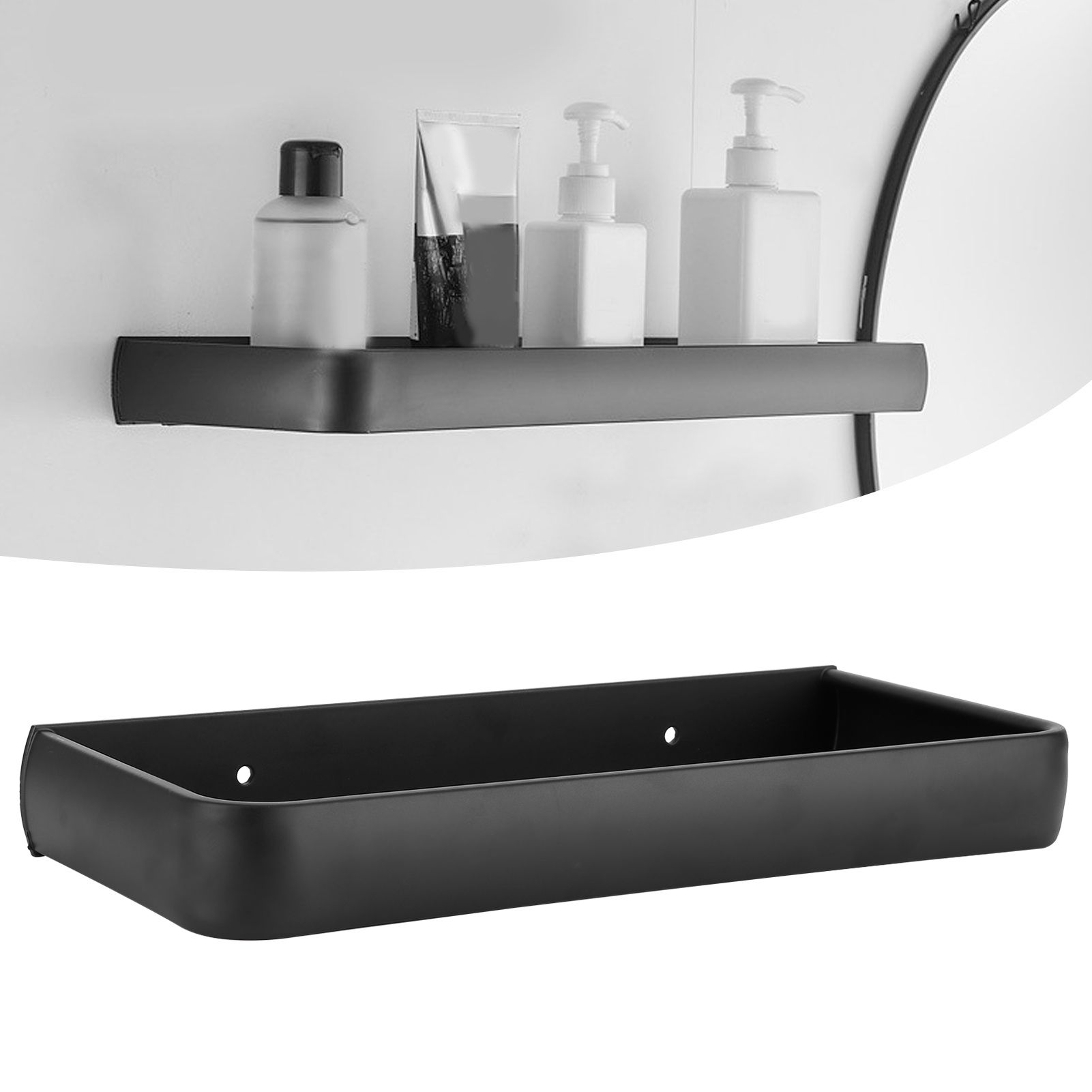 30cm Bathroom Shelf Space Aluminum Wall Mounted Hollow Storage Rack Basket view 10