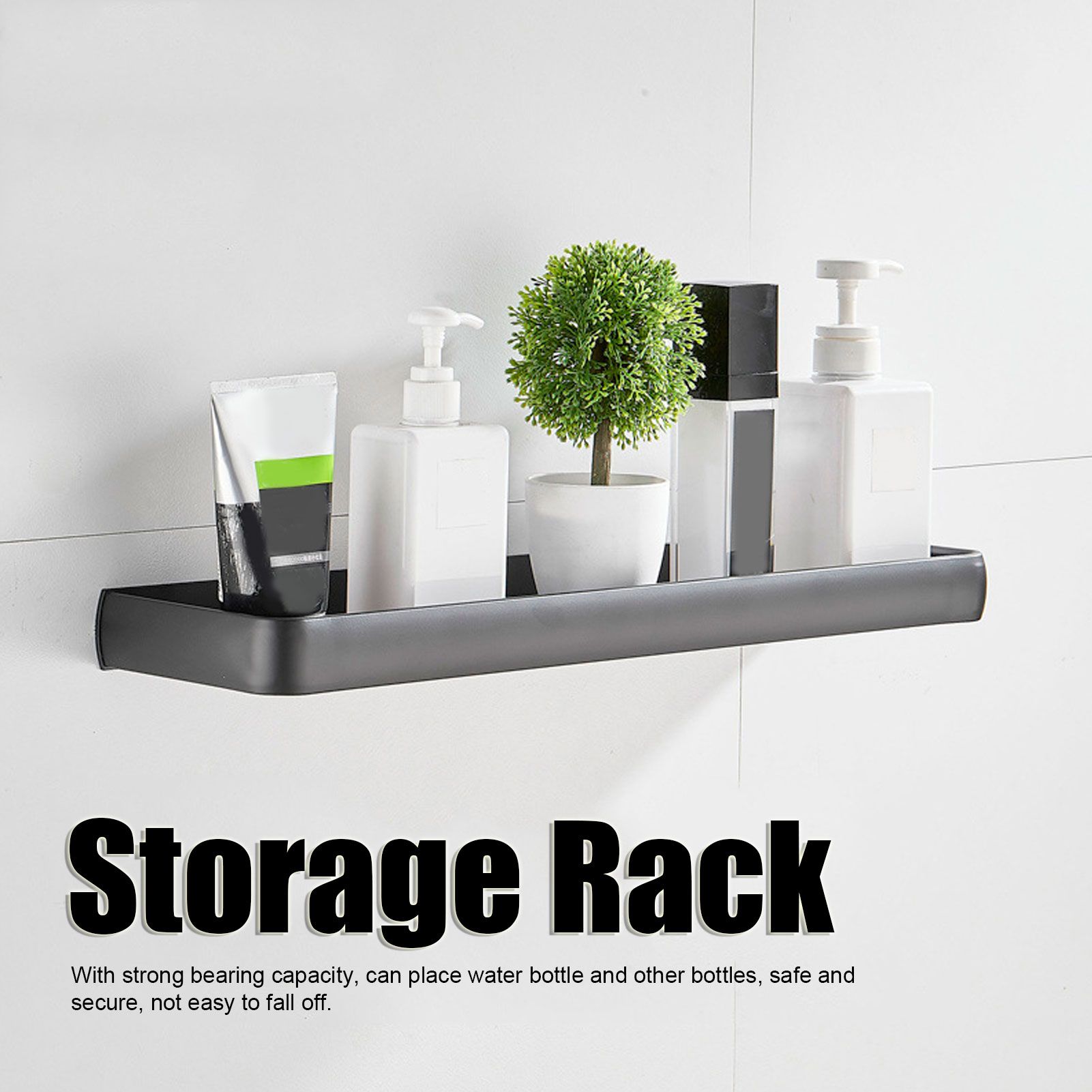 30cm Bathroom Shelf Space Aluminum Wall Mounted Hollow Storage Rack Basket view 15
