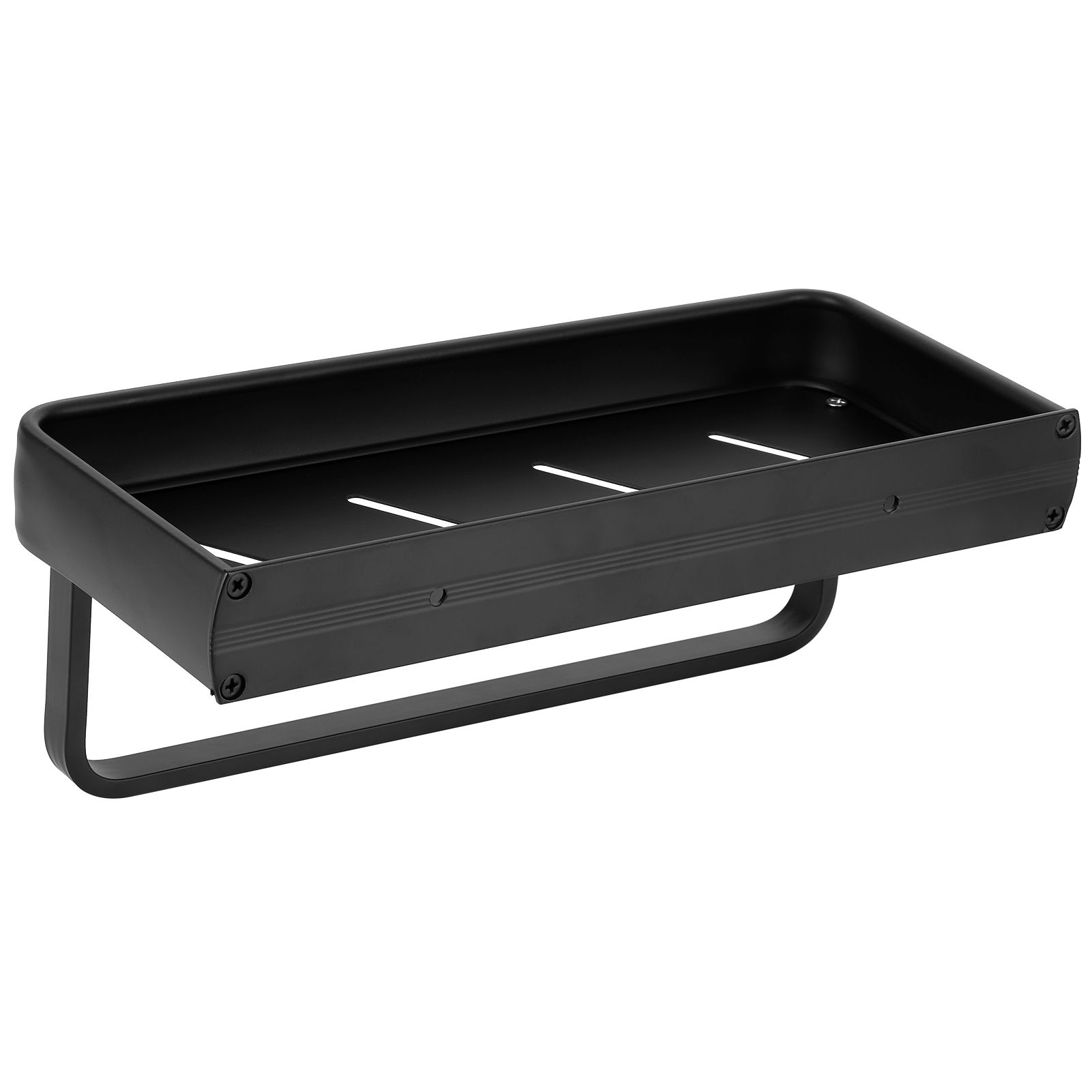 30cm Bathroom Shelf Space Aluminum Wall Mounted Hollow Storage Rack Basket view 3