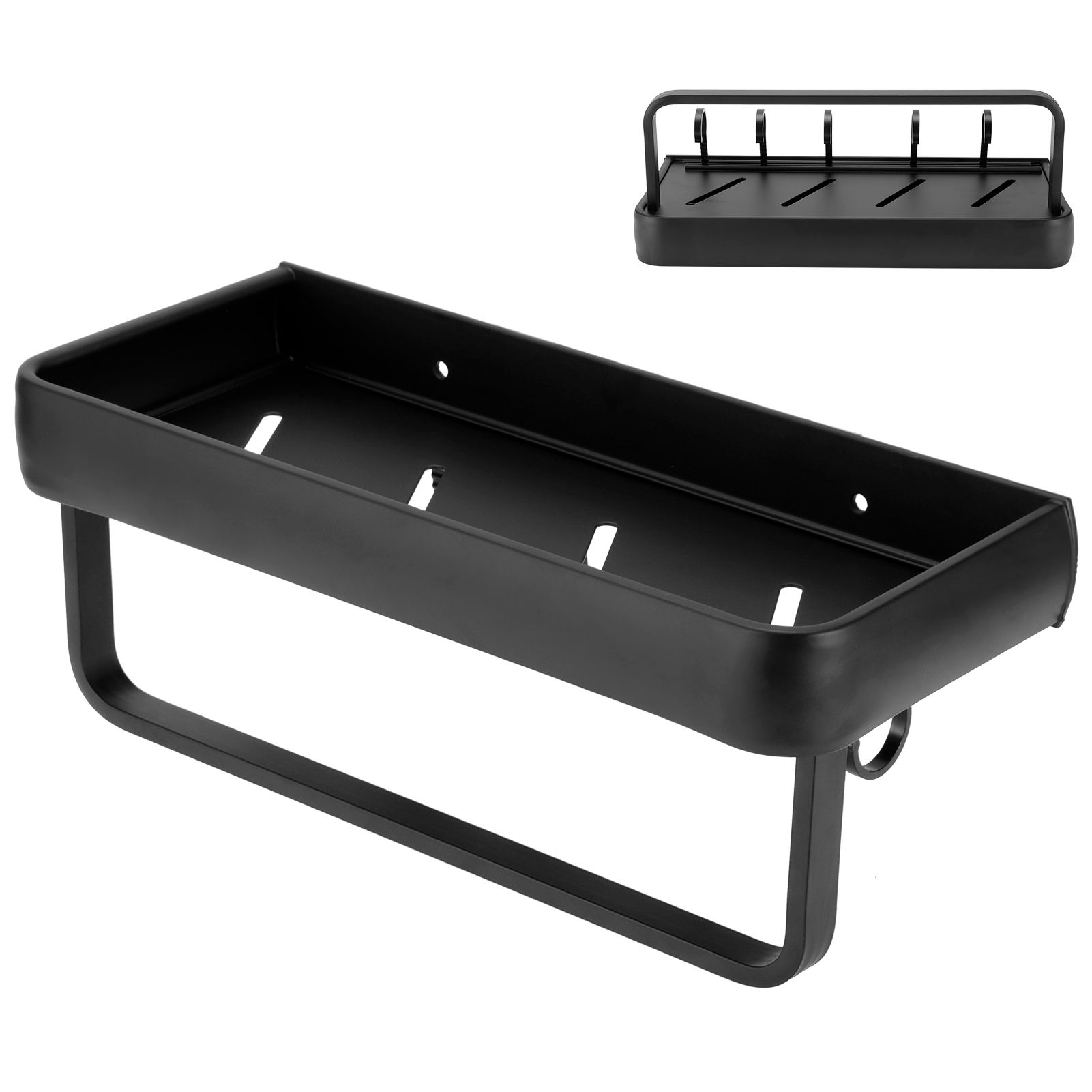 30cm Bathroom Shelf Space Aluminum Wall Mounted Hollow Storage Rack Basket view 7