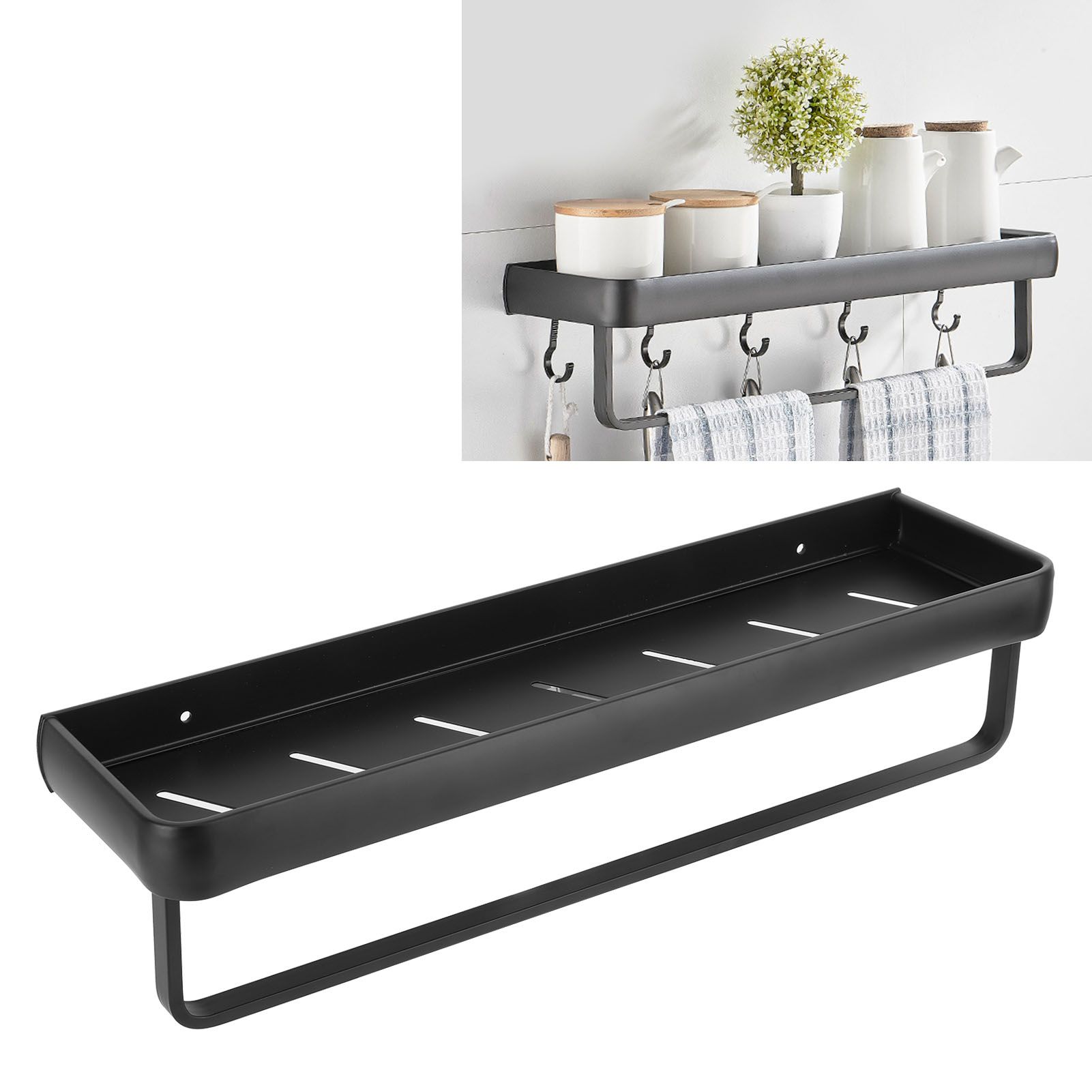 50cm Multifunctional Wall Mounted Kitchen Shelving Bathroom Storage Rack view 9