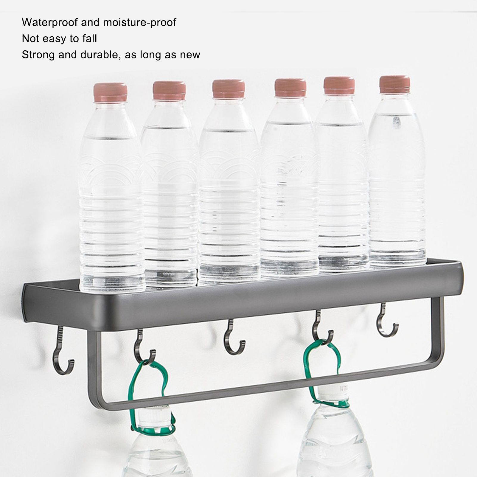 50cm Multifunctional Wall Mounted Kitchen Shelving Bathroom Storage Rack view 14