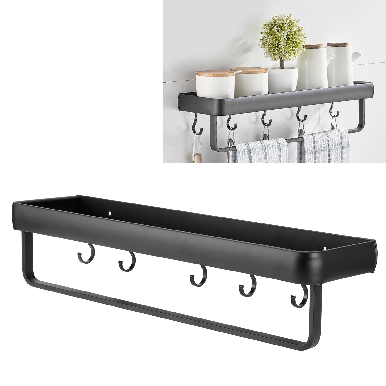 50cm Multifunctional Wall Mounted Kitchen Shelving Bathroom Storage Rack view 9
