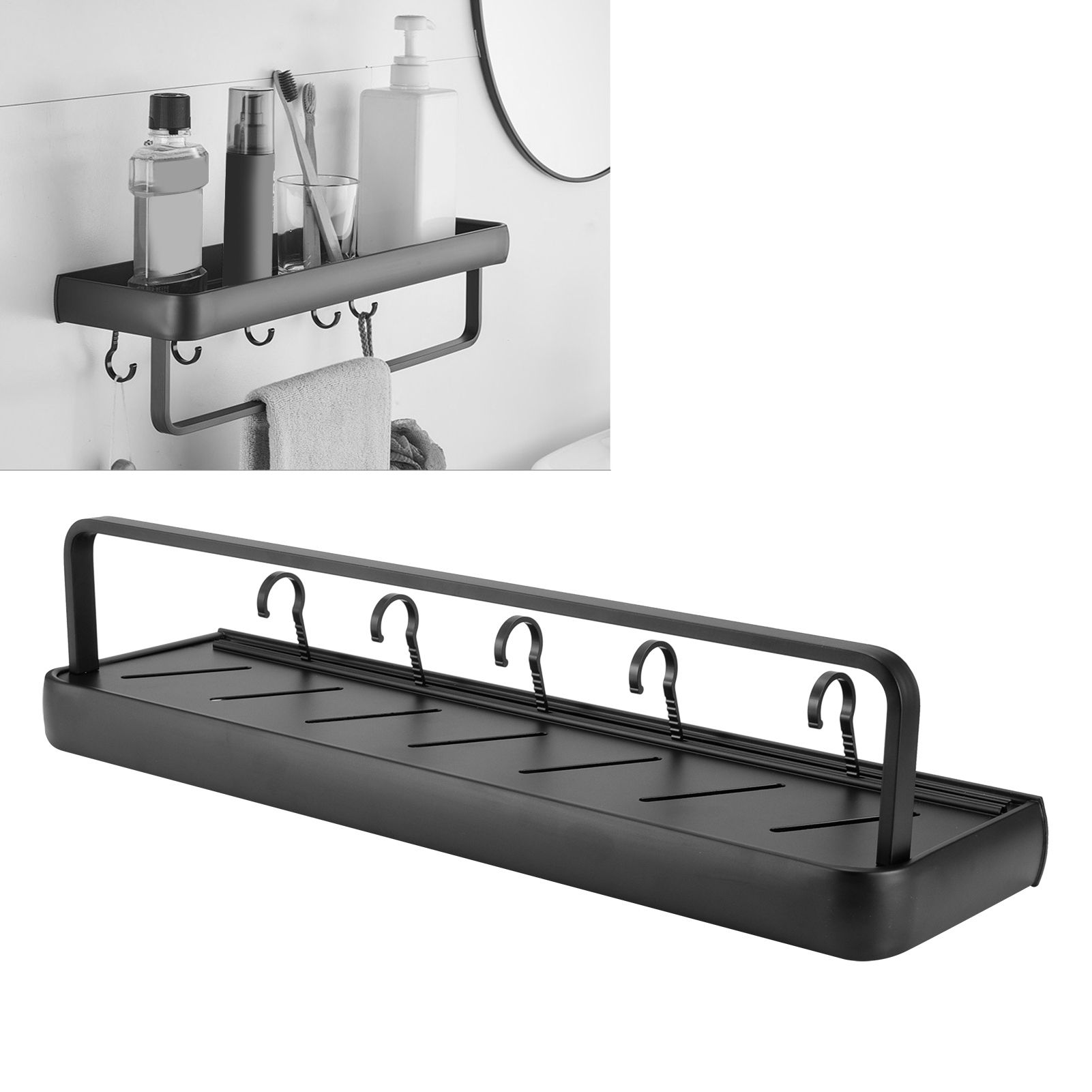 50cm Multifunctional Wall Mounted Kitchen Shelving Bathroom Storage Rack view 10