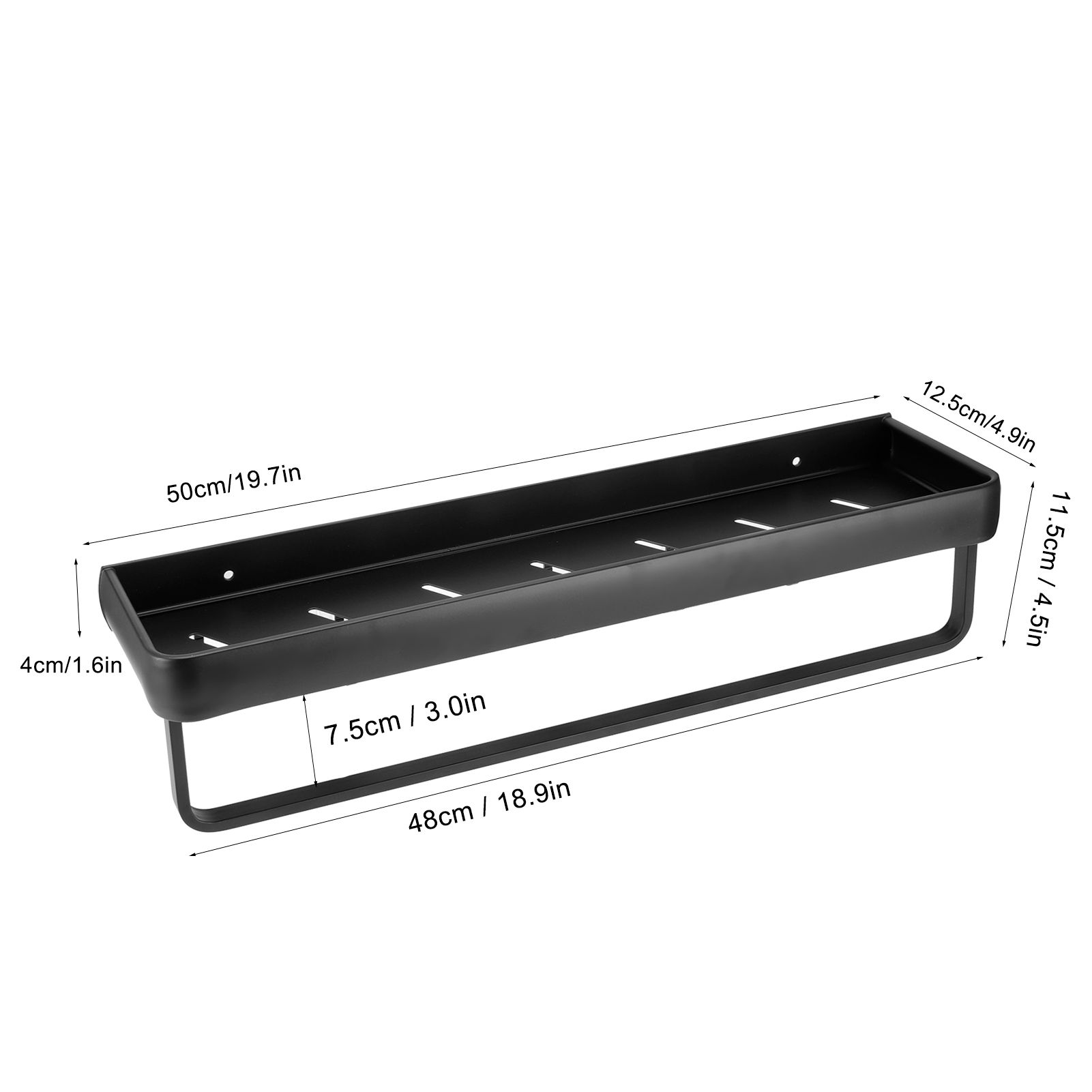 50cm Multifunctional Wall Mounted Kitchen Shelving Bathroom Storage Rack view 13