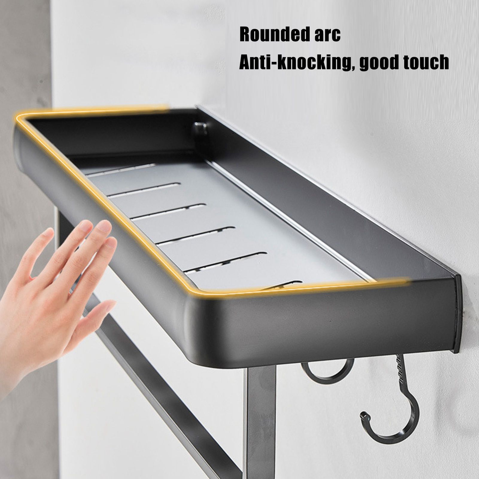 50cm Multifunctional Wall Mounted Kitchen Shelving Bathroom Storage Rack view 14