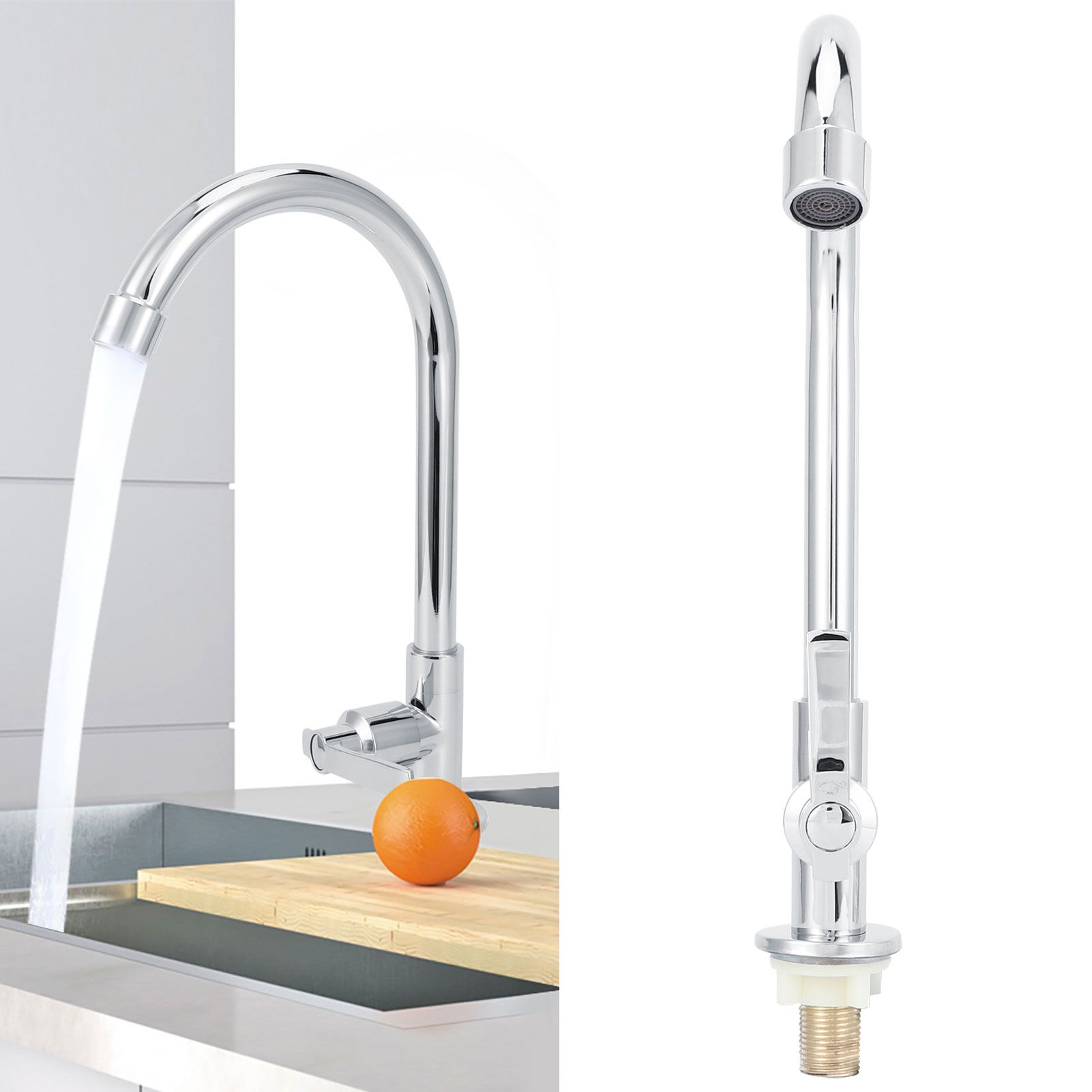 G1/2 Sink Faucet 360 Degree Rotating Stainless Steel Cold Water Tap Kitchen view 9