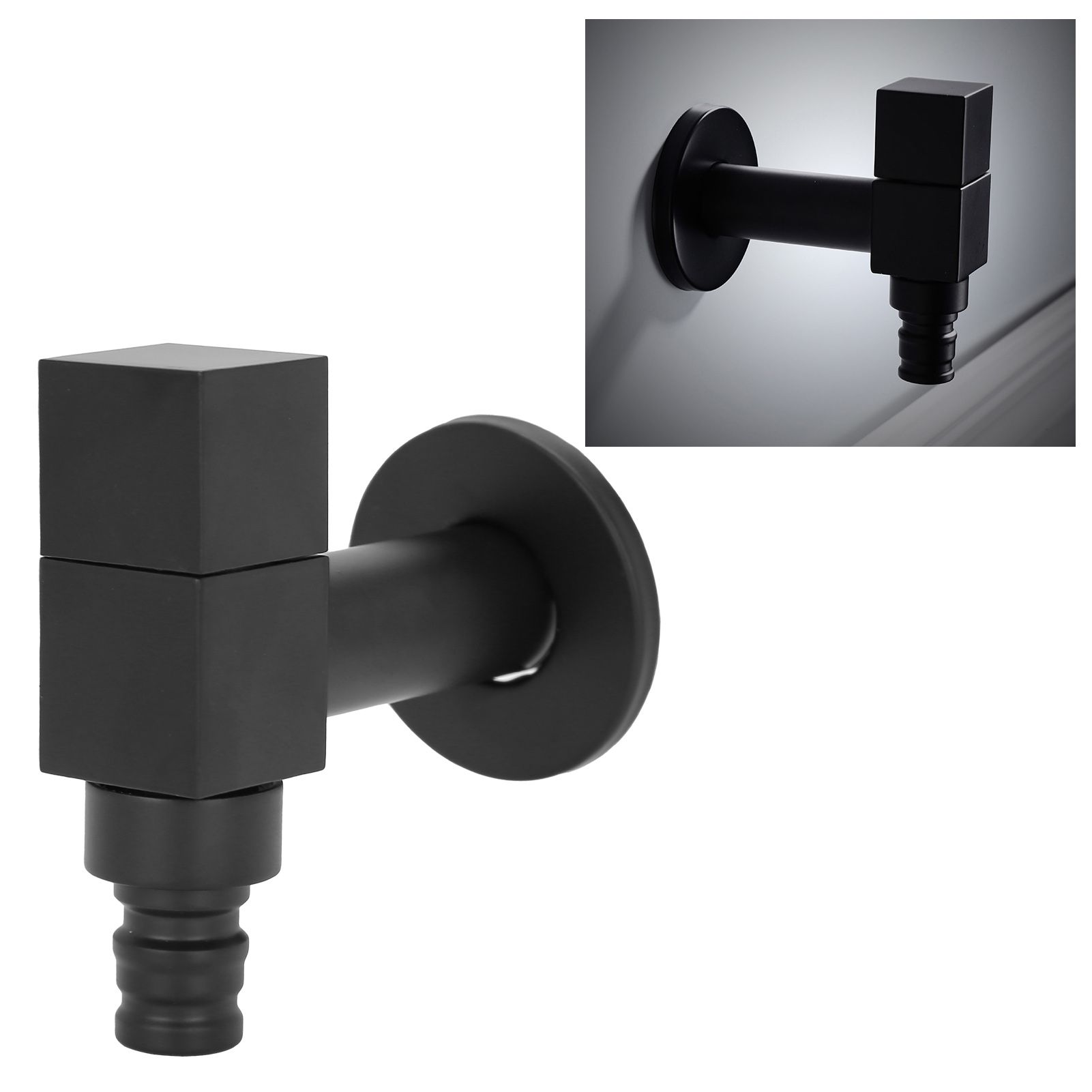 G1/2 Square Water Faucet Full Copper Single Cold Faucet Washing Machine Tap view 9