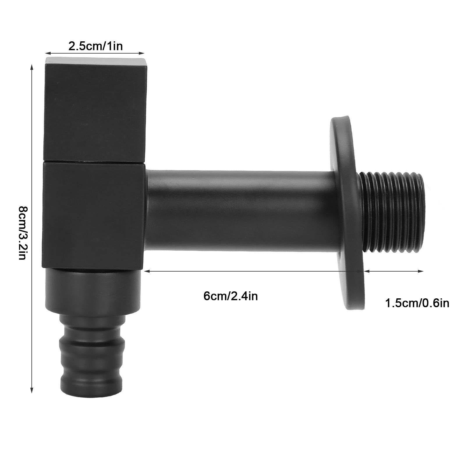 G1/2 Square Water Faucet Full Copper Single Cold Faucet Washing Machine Tap view 13