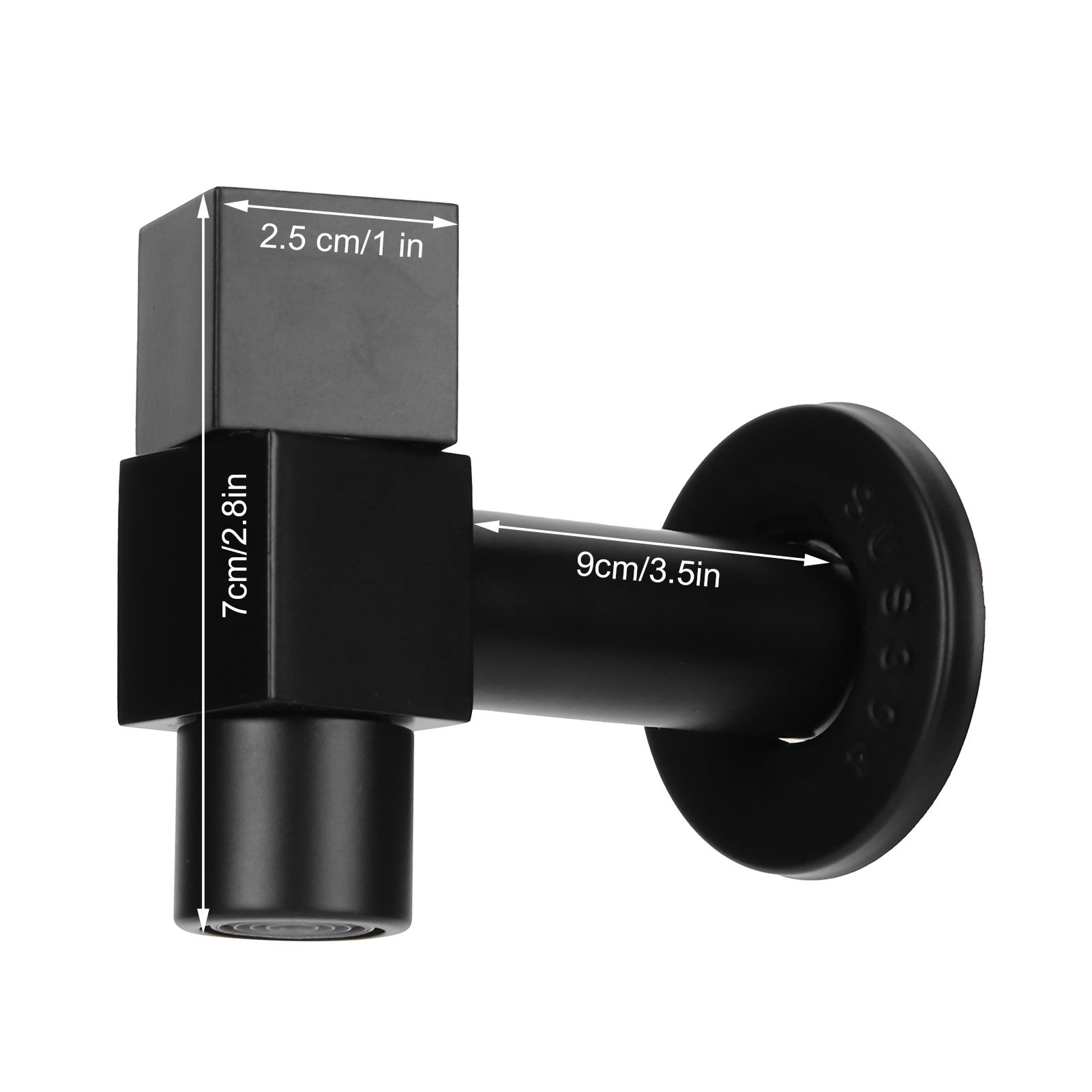 G1/2 Black Mop Sink Faucet Balcony Single Cold Water Gravity Casting Tap view 14