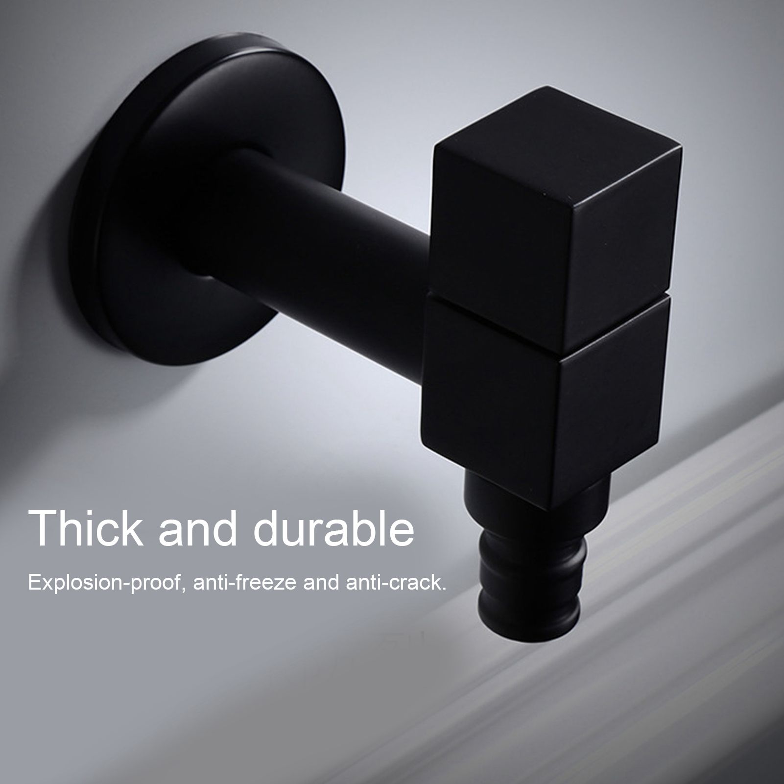 G1/2 Black Mop Sink Faucet Balcony Single Cold Water Gravity Casting Tap view 15